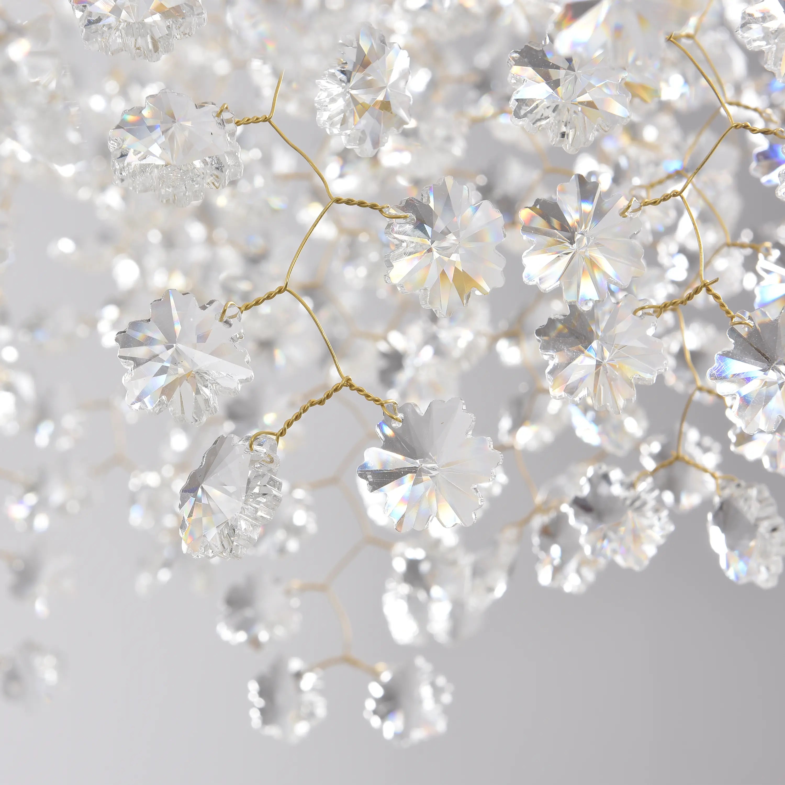 Lustre Branches Rechteckiger Kristall-Kronleuchter, 139,7 cm breit