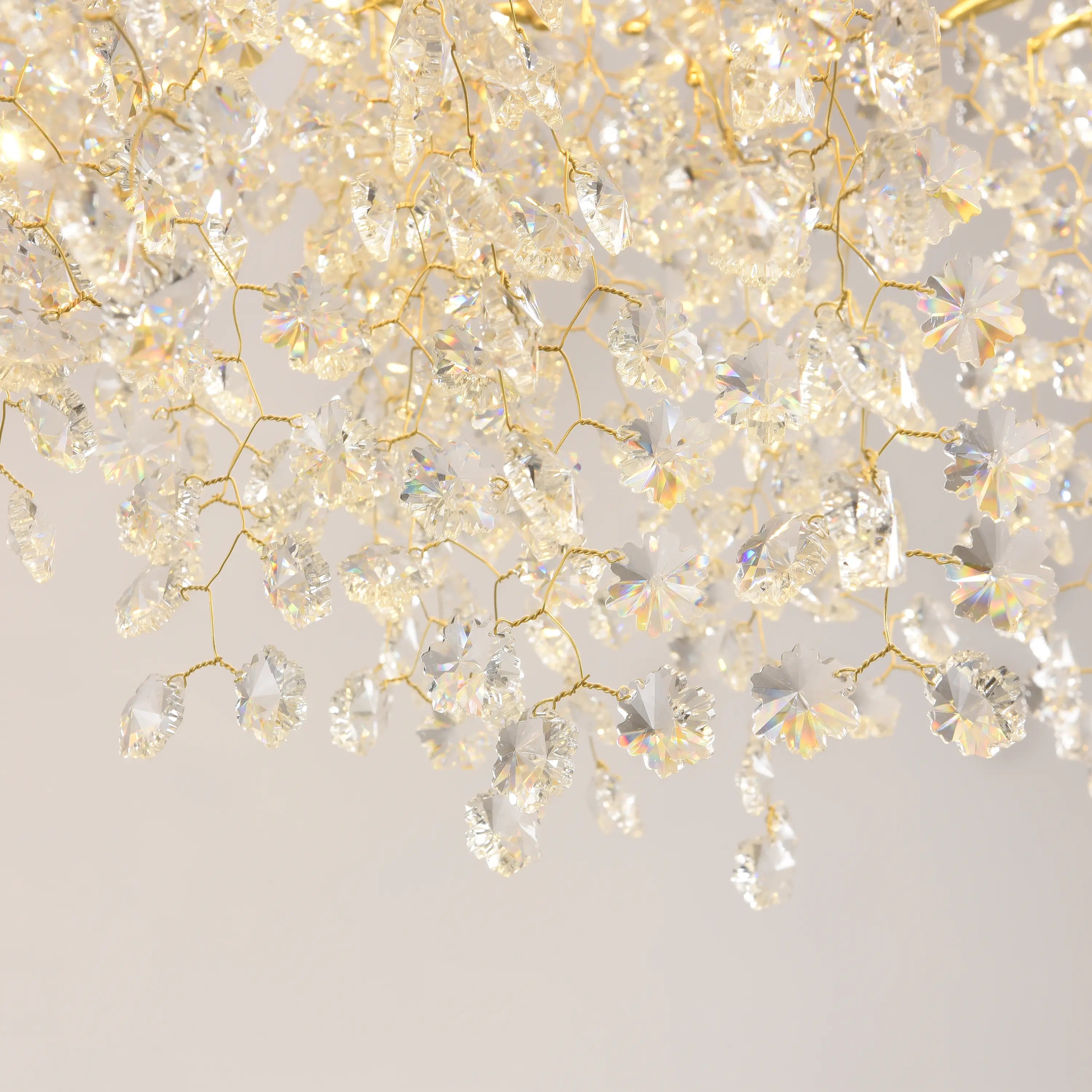 Lustre Branches Rechteckiger Kristall-Kronleuchter, 139,7 cm breit
