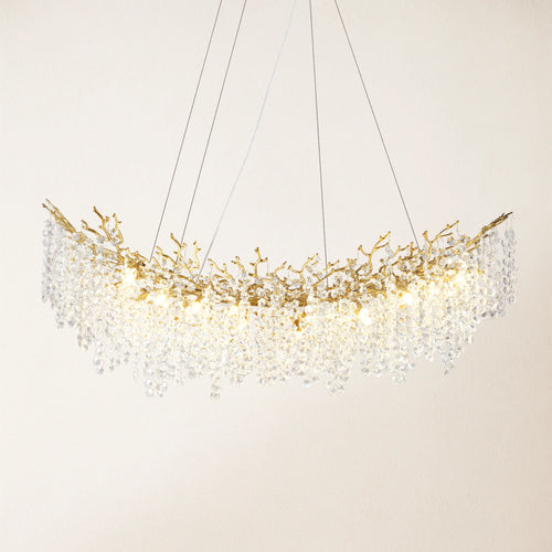 Lustre Branches Crystal Rectangular Chandelier 55"W