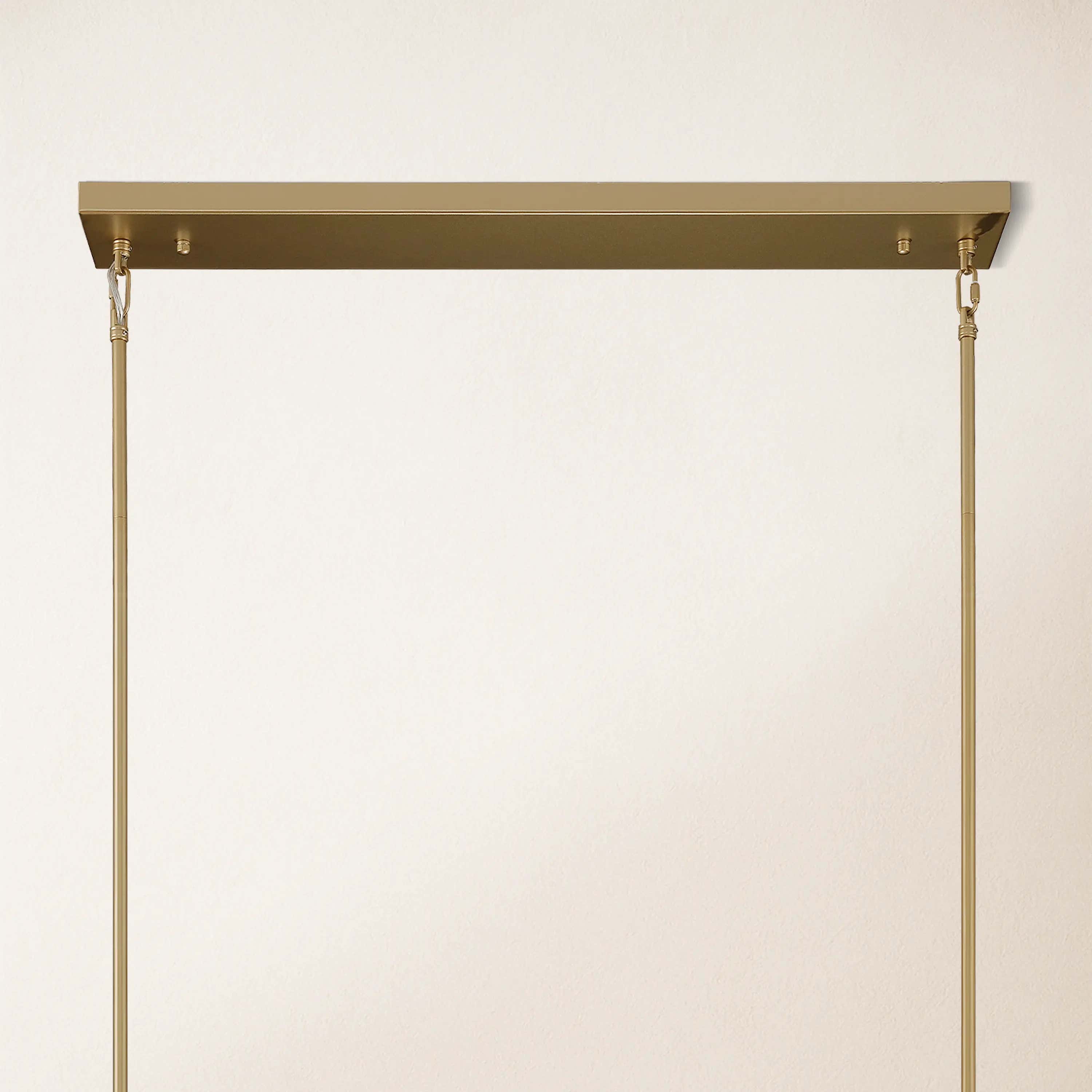 Cylora Glass Tube Rectangular Chandelier 54"W#Finish_Gold