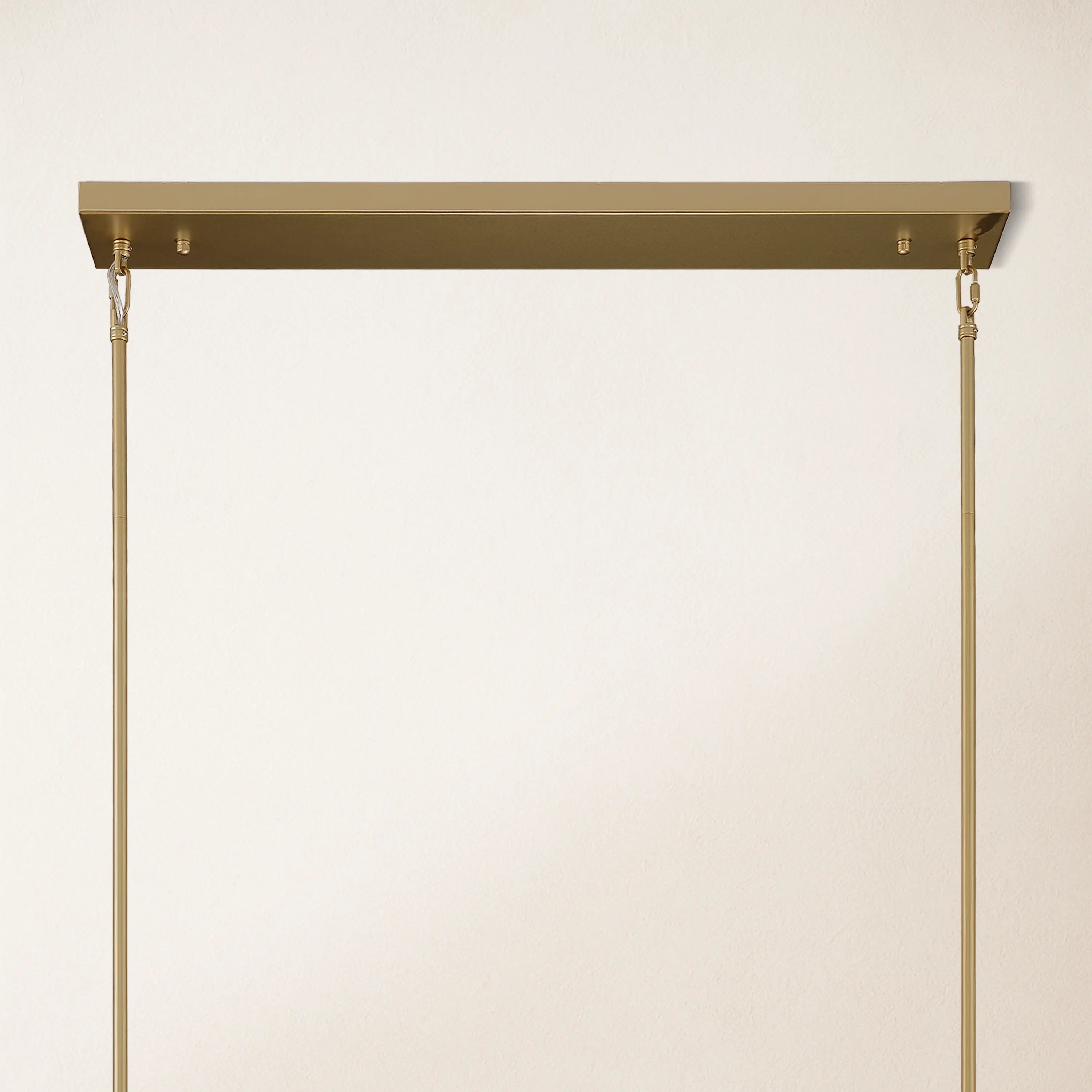 Cylora Glass Tube Rectangular Chandelier 54"W#Finish_Gold