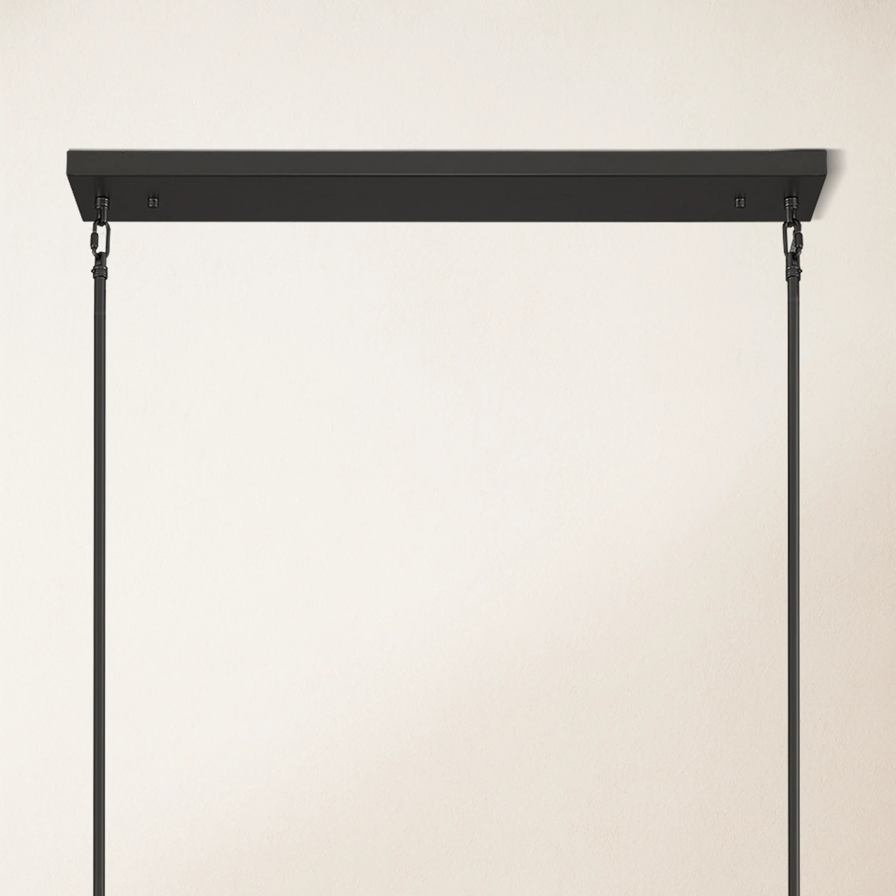 Cylora Glass Tube Rectangular Chandelier 54"W#Finish_Black