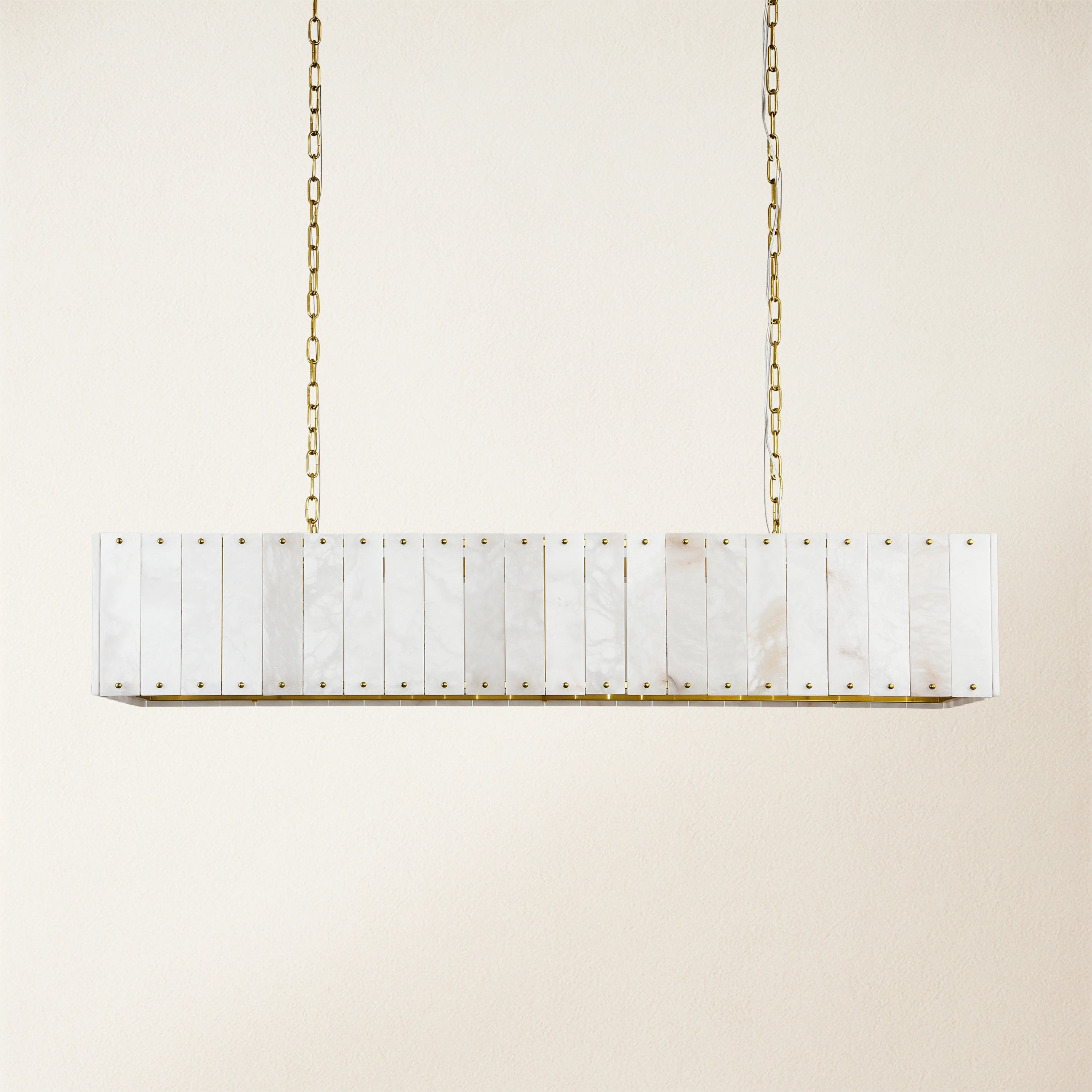 Nivislight Alabaster Rectangular Chandelier 55"