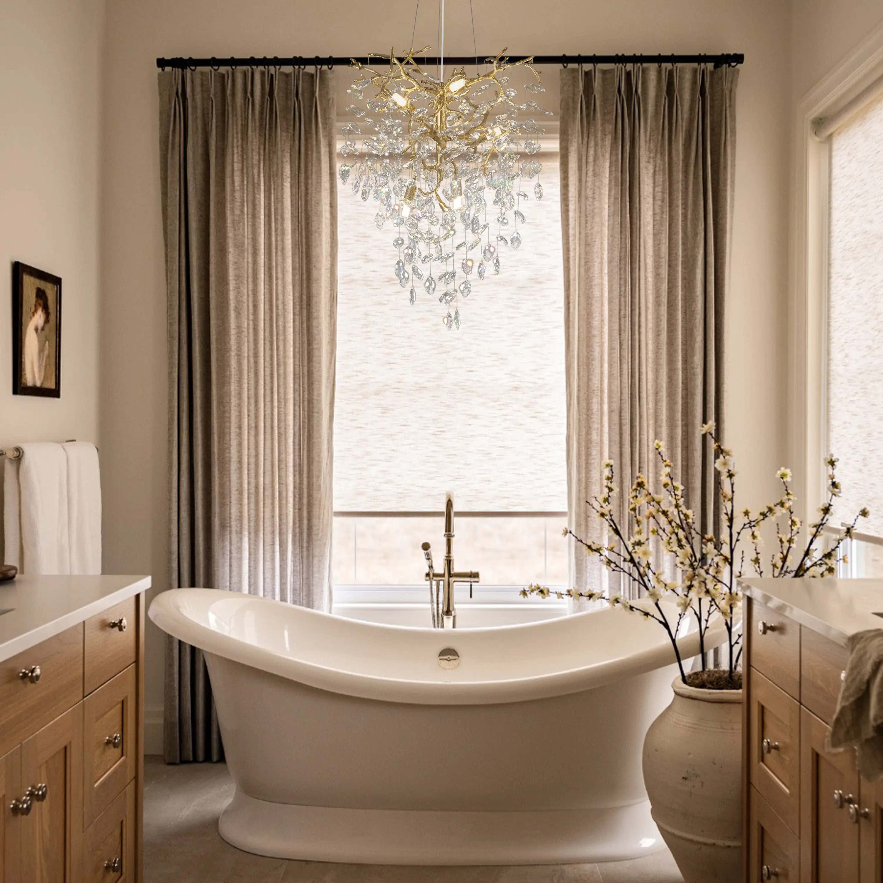 Frostleaf Crystal Grand Cascade Branches Kronleuchter 53cm D