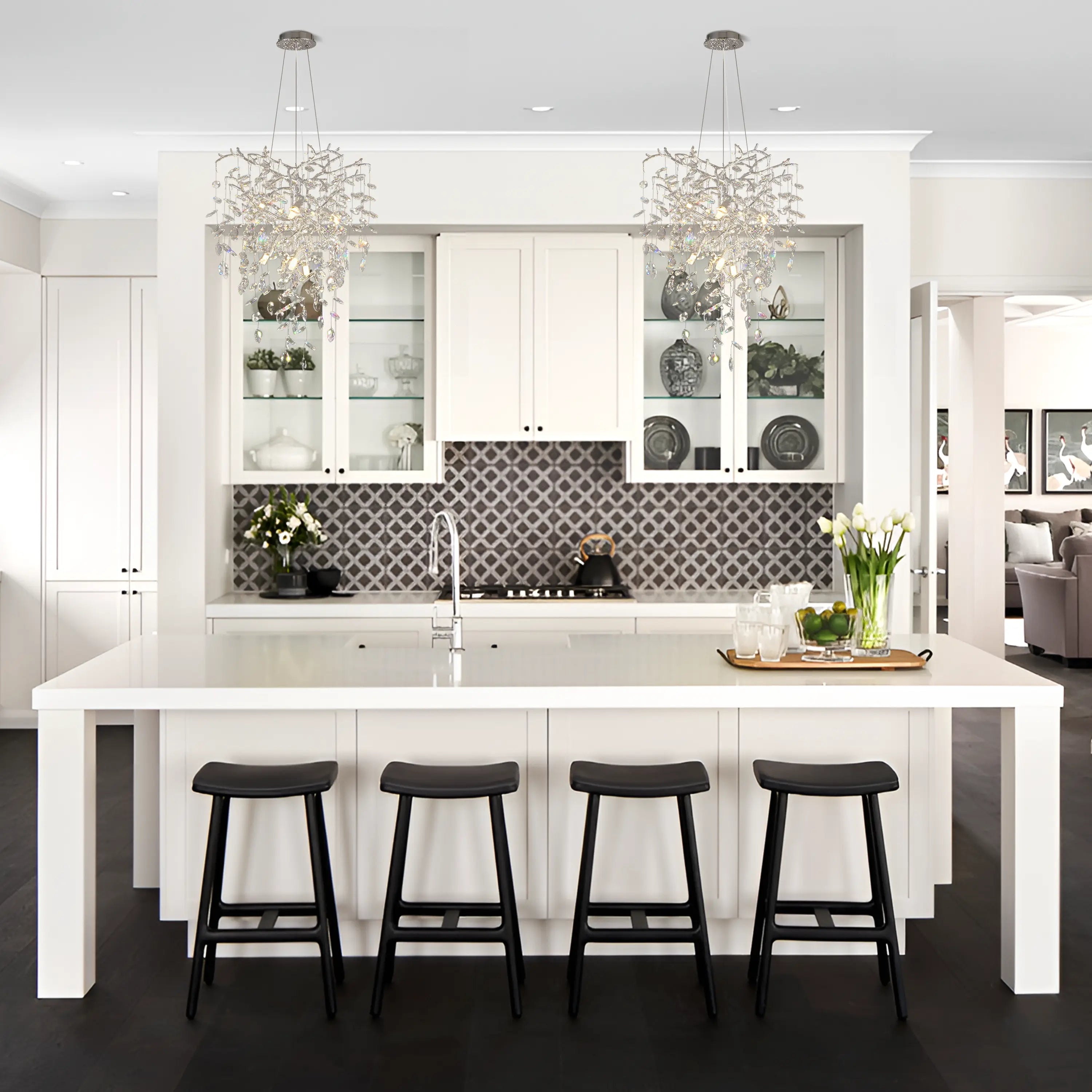 Frostleaf Crystal Grand Cascade Branches Kronleuchter 53cm D