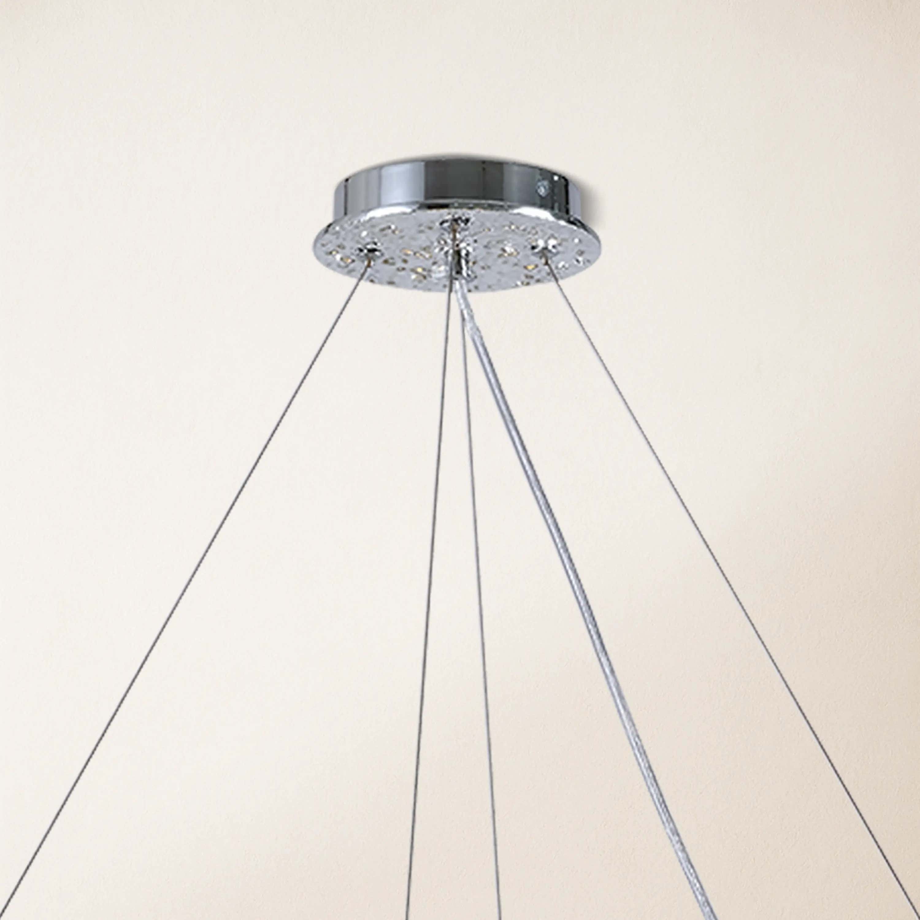 Frostleaf Kristall-Kaskaden-Baumzweig-Linear-Kronleuchter 55"