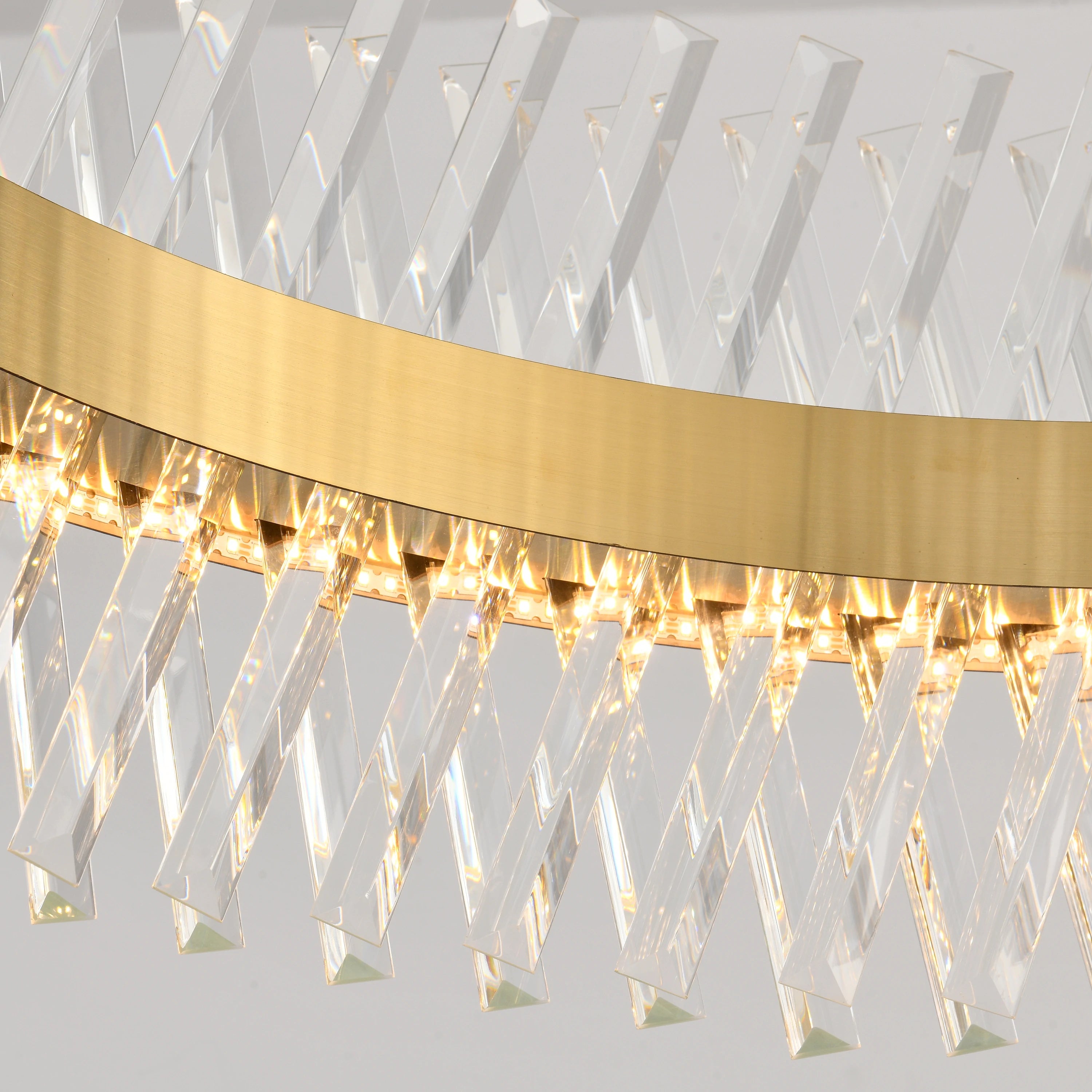 Runder Kronleuchter aus Vetro-Prismenkristall, 23,6 Zoll Durchmesser