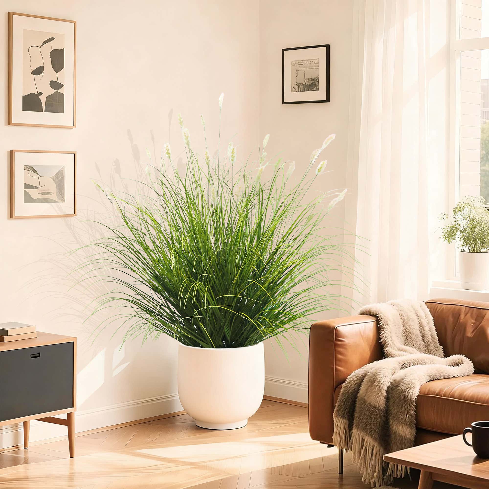 Künstliche Raupe mit 36 Köpfen und gebogenem und geradem Zwiebelgras-Bonsai, 23,9 cm hoch