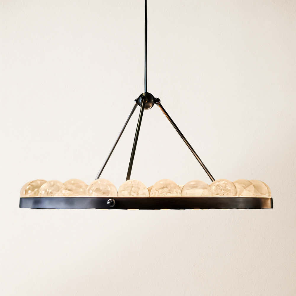 Nami Alabaster Global Suter Chandelier 35"D#Finish_Gold