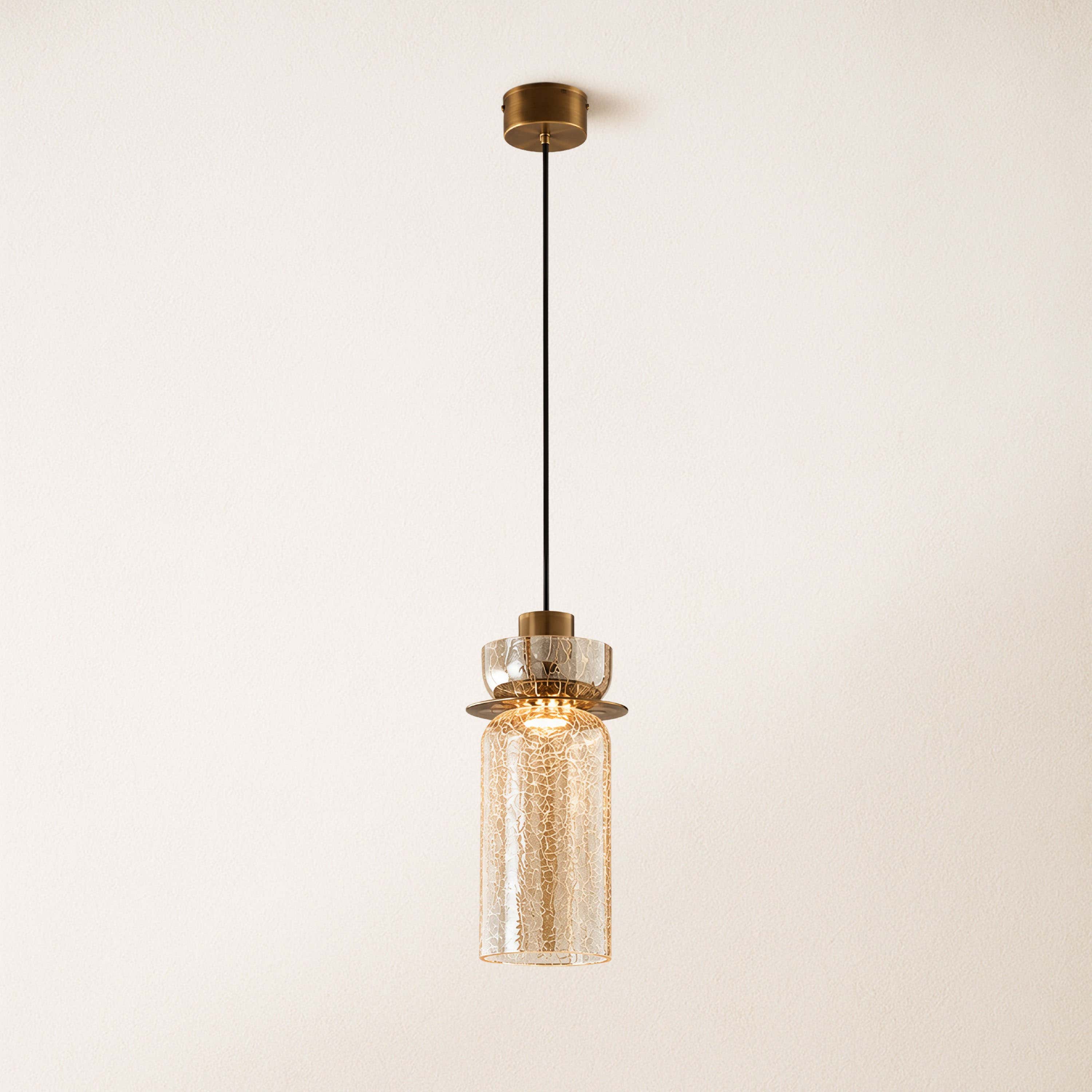 Zendria Crackle Glass Pendant Light