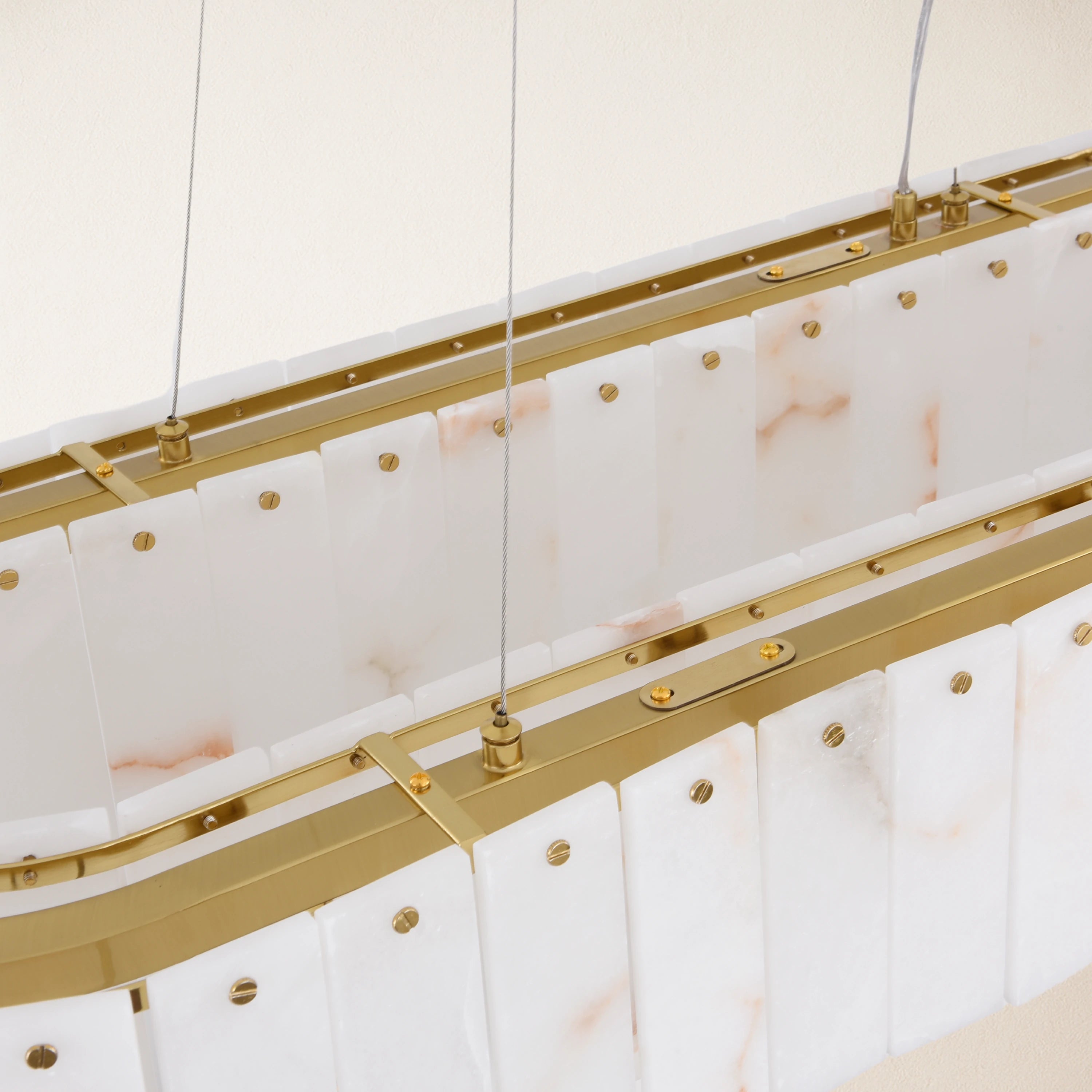 Ovaler Kronleuchter Sawyer Alabaster, 40 Zoll