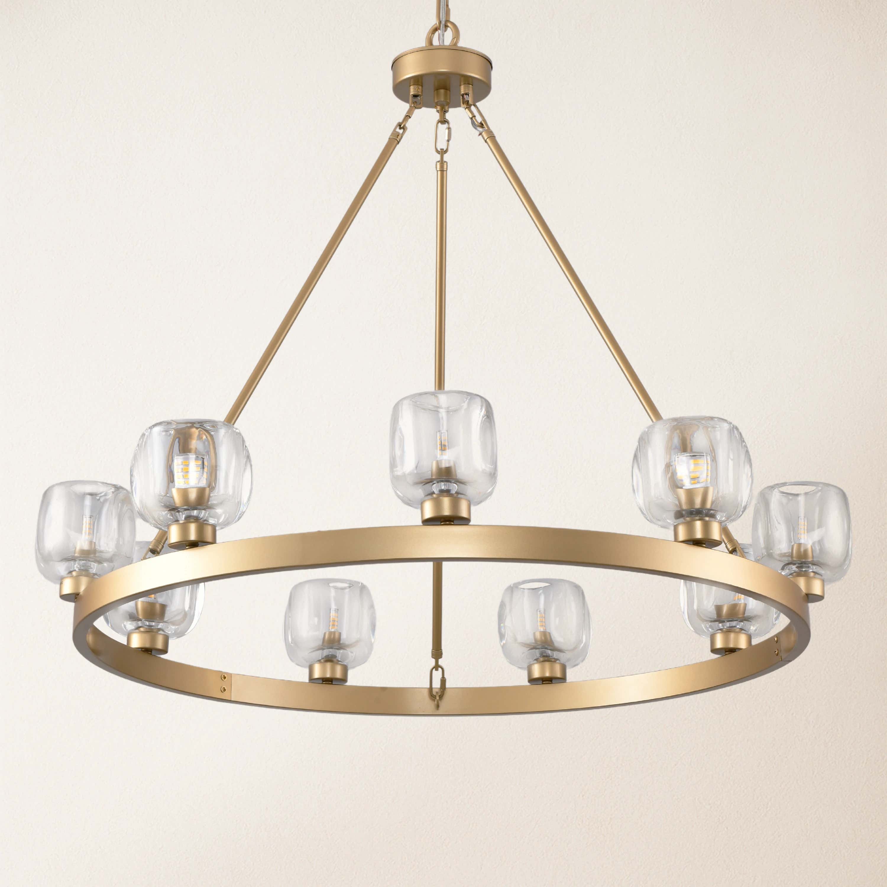 Vellum Round Chandelier 36"D#Finish_Gold