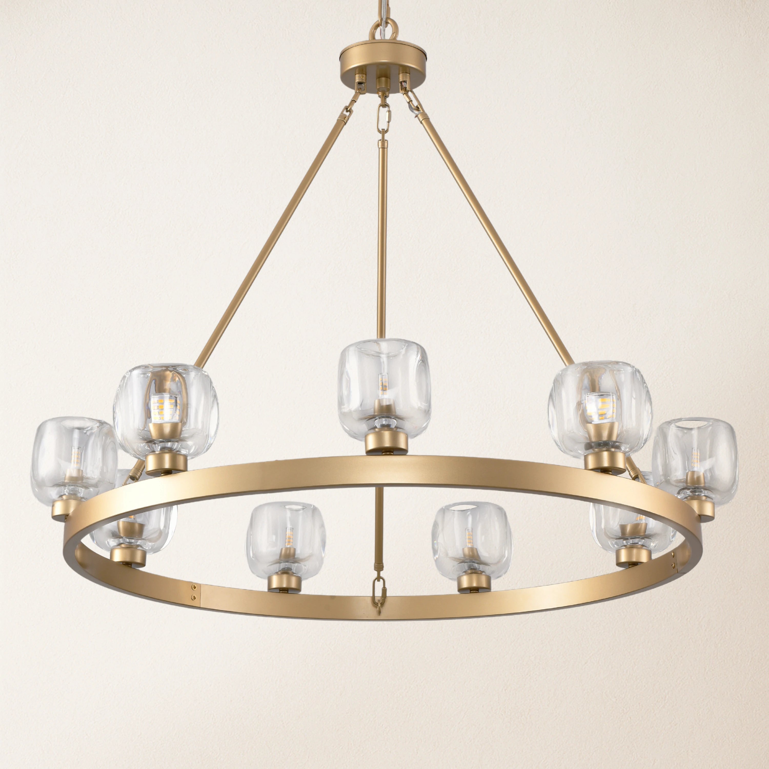 Vellum Round Chandelier 36"D#Finish_Gold
