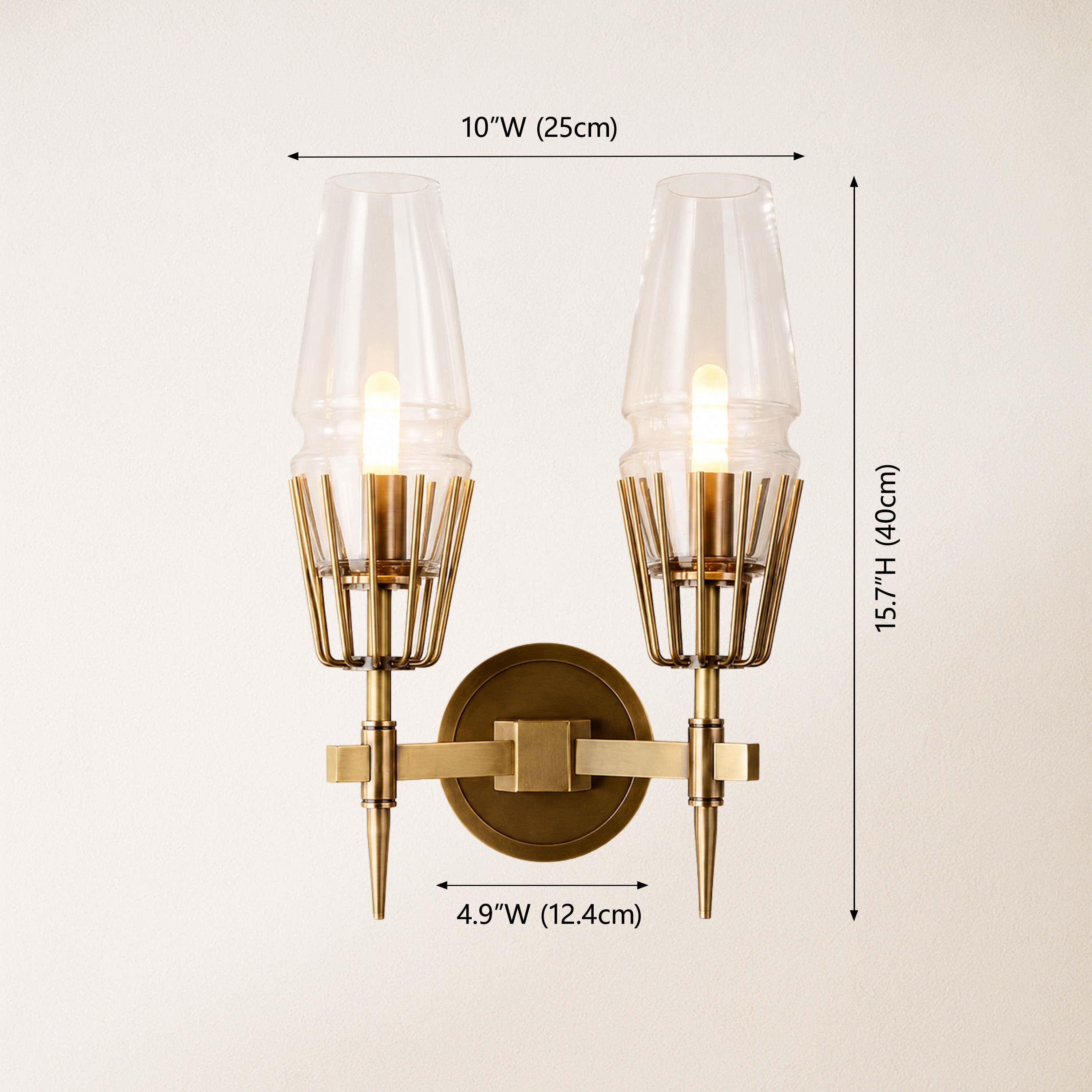 Astoria Glass 2 Light Wall Sconce