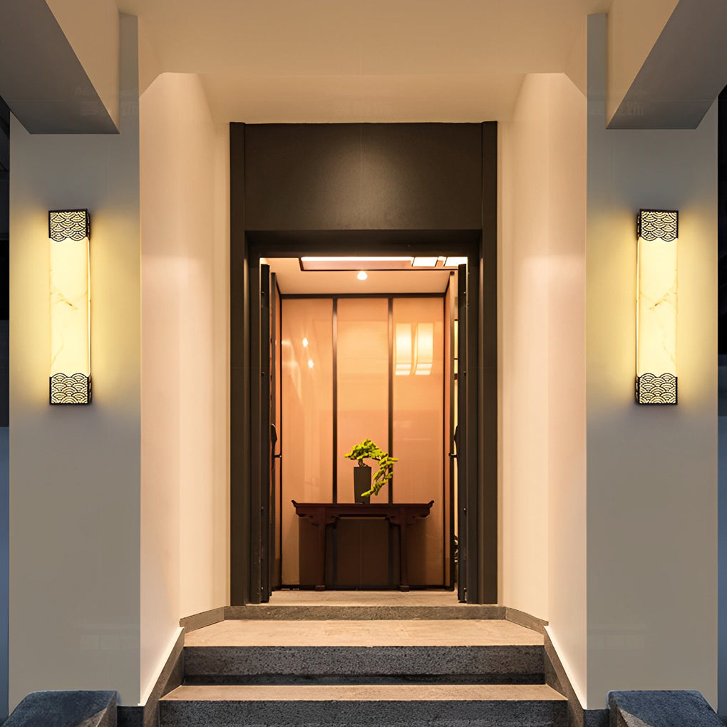 Rechteckige Harz LED wasserdichte Vintage Outdoor Wandleuchten Wandleuchte