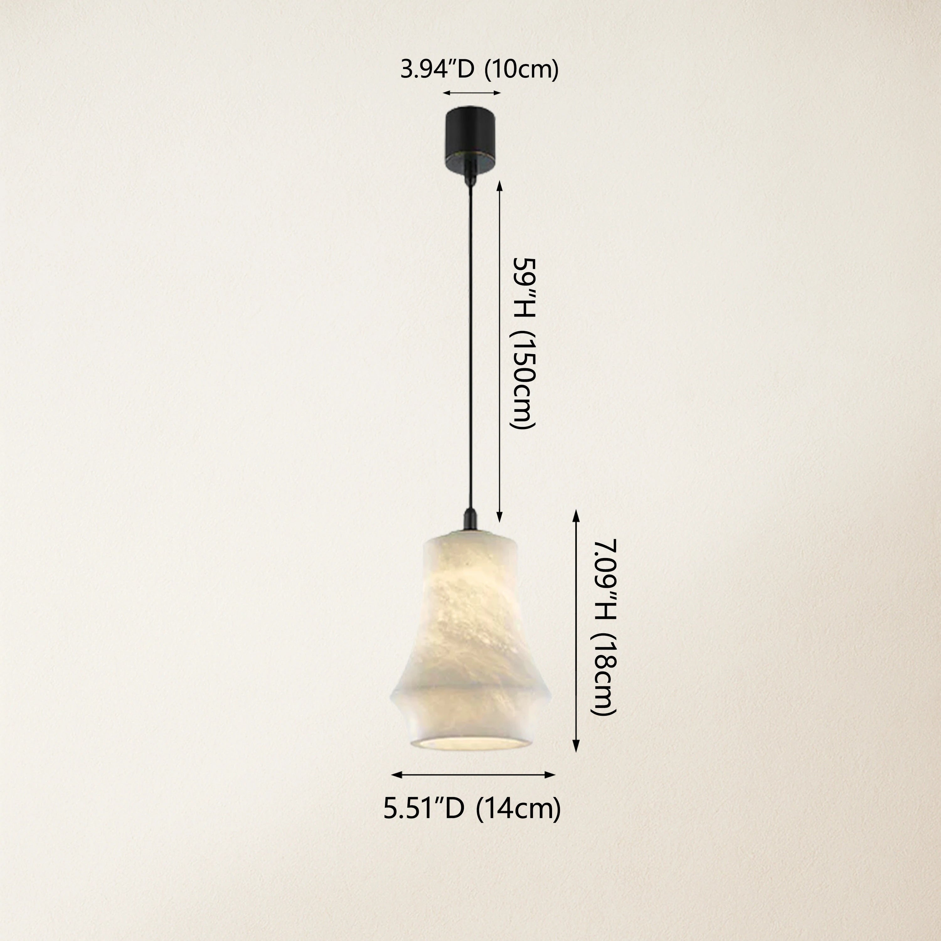 Bloom Alabaster Trio Pendant 7"H