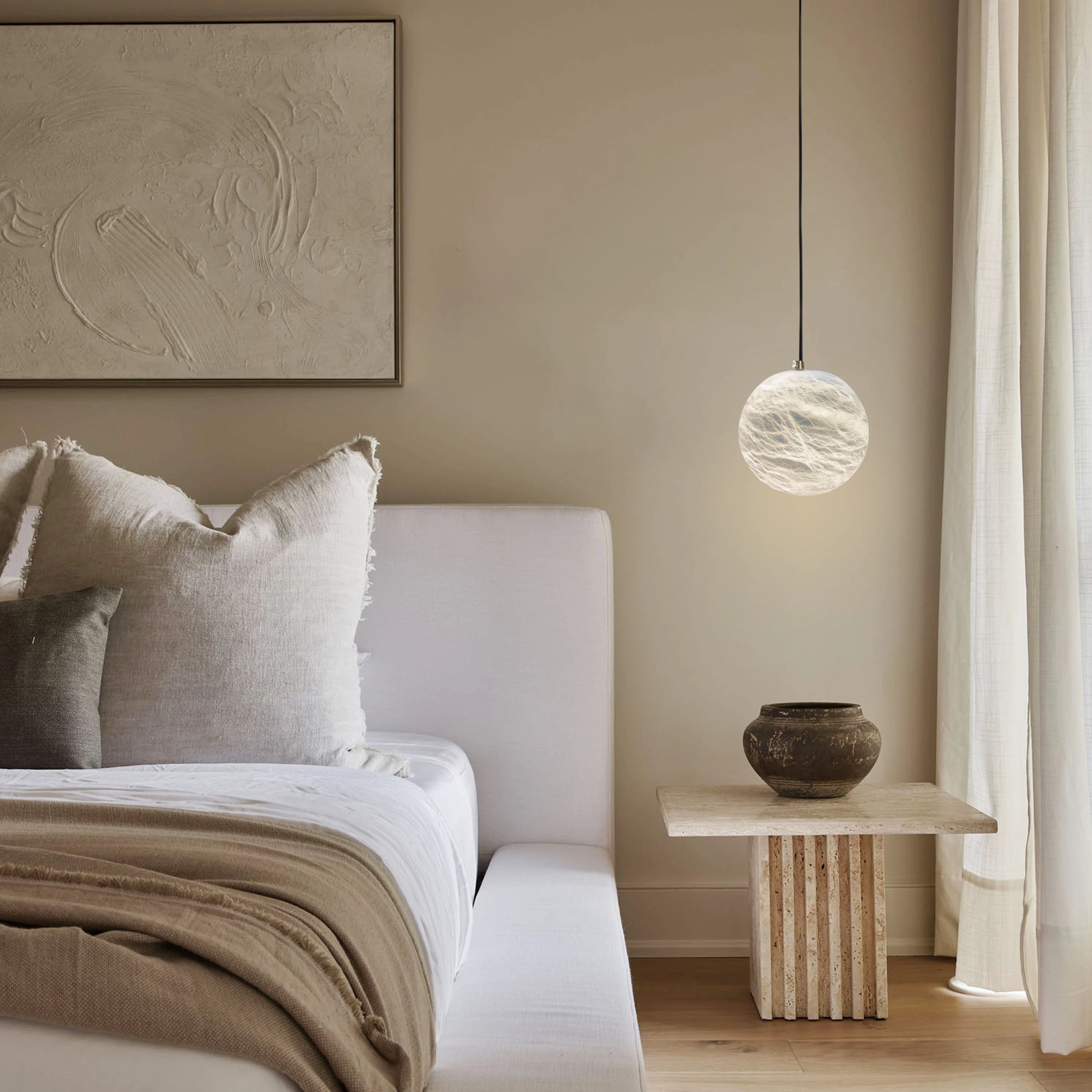 Nami Alabaster Global Ball Pendelleuchte 5"D