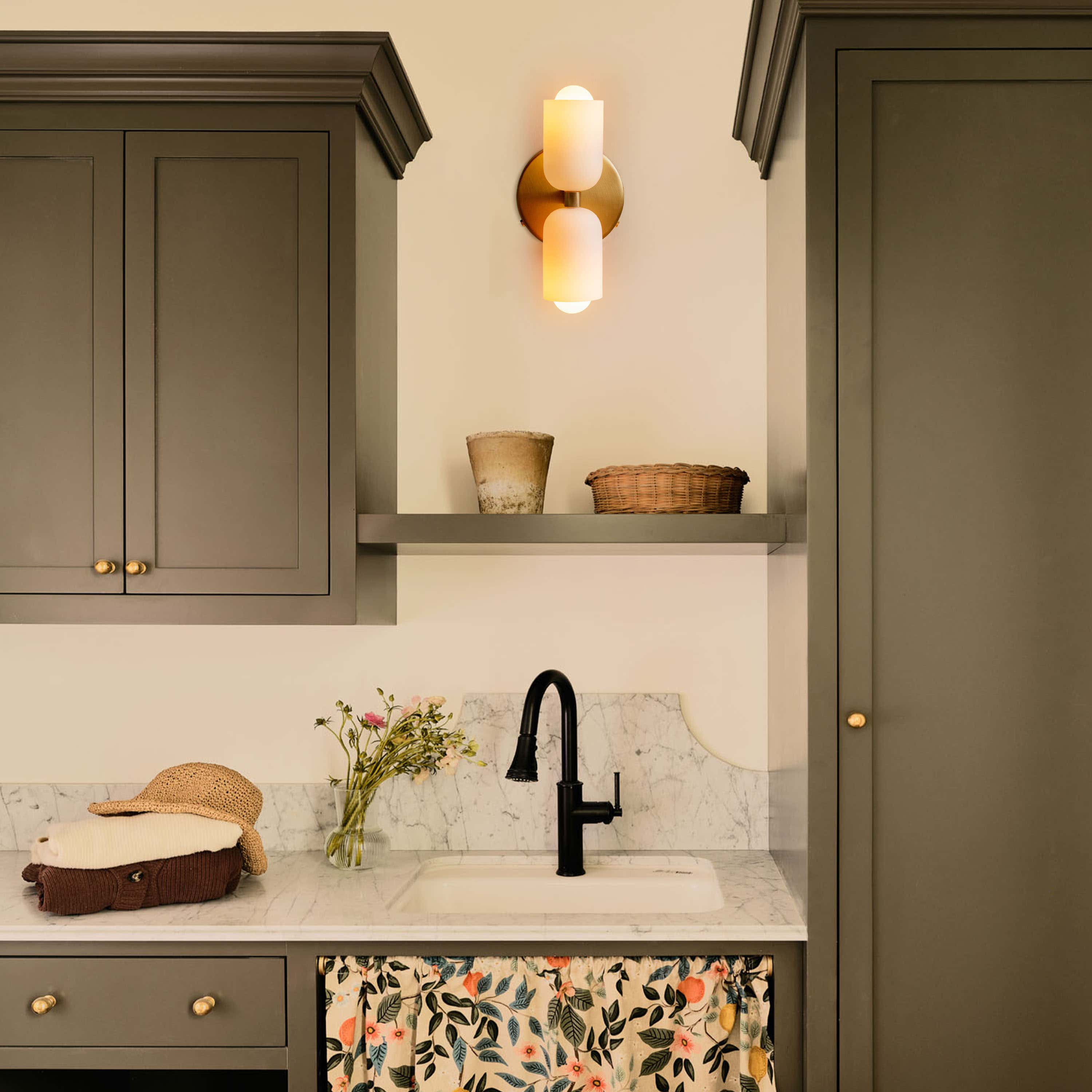 Caleb Glass Wall Sconce 9"H