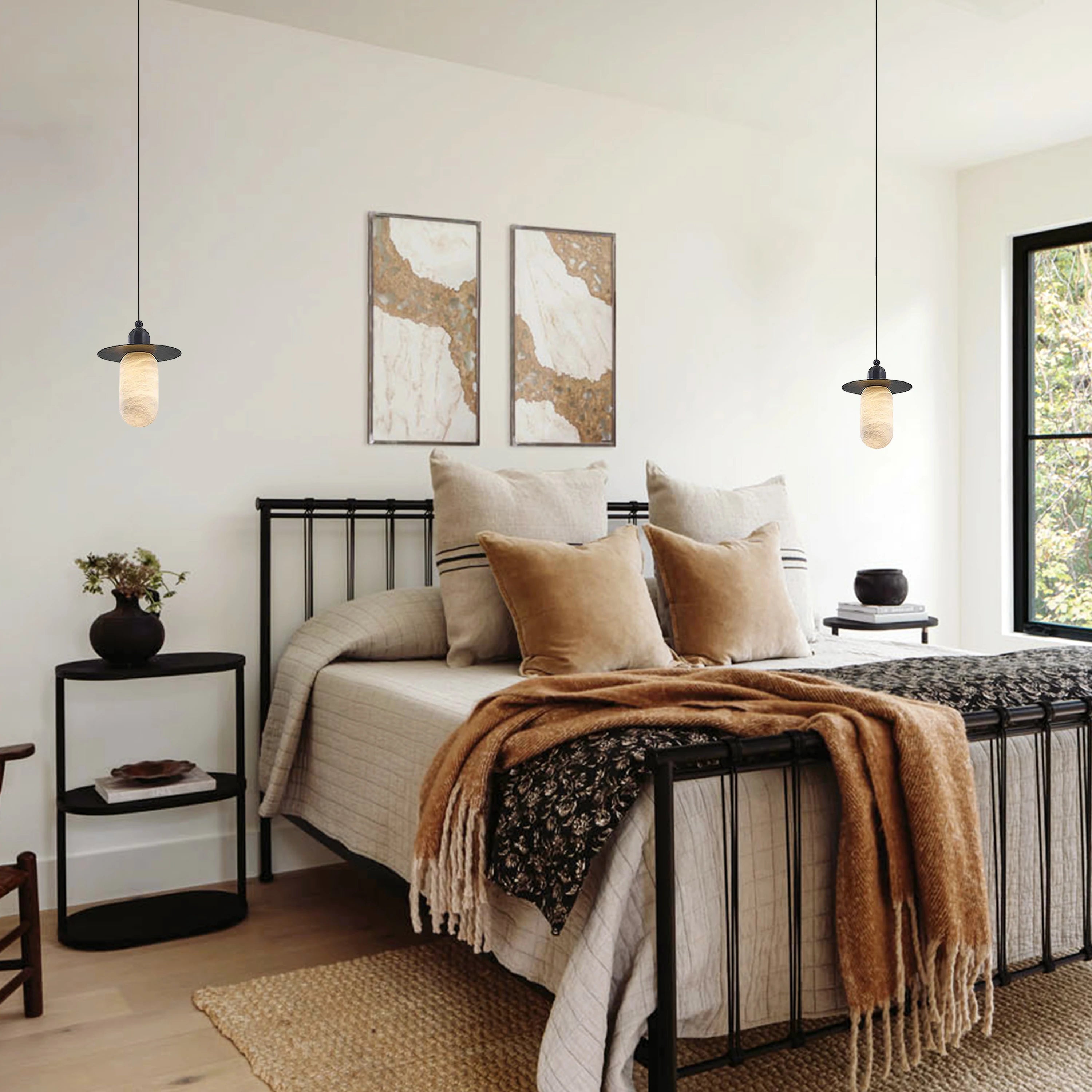 Bloom Alabaster Grace Pendant 8" H