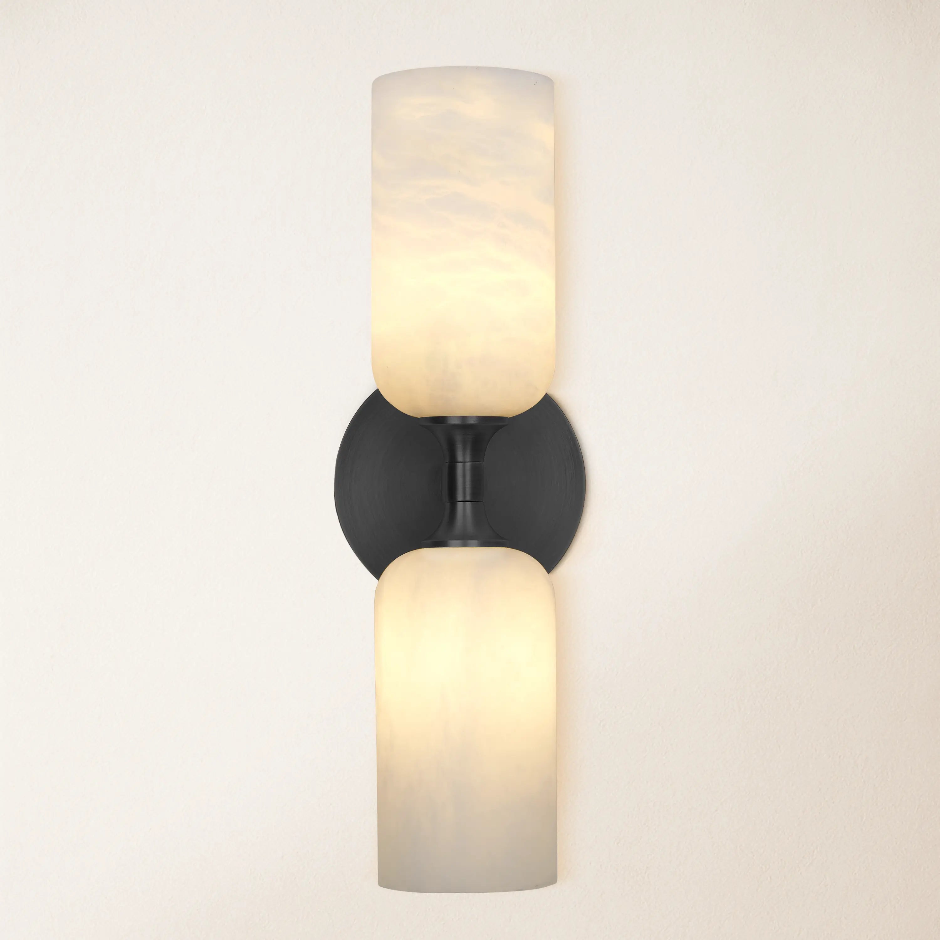 Axis Alabaster Wall Sconce 14"H#Finish_Black
