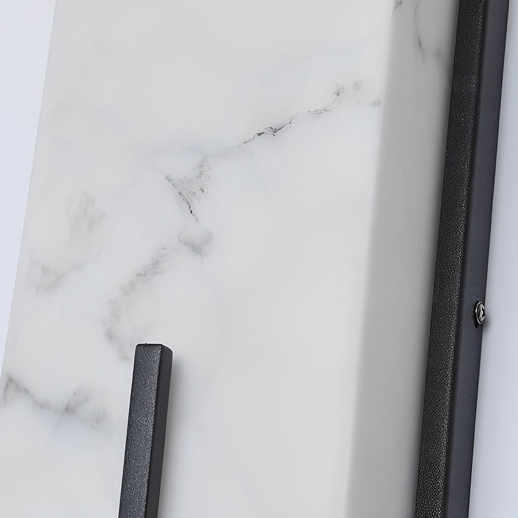 Rechteckige wasserdichte LED-Wandleuchte aus Harz in Schwarz, moderne Außenbeleuchtung