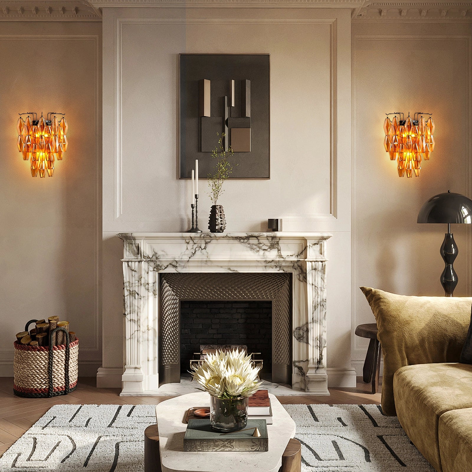 Celestial Drop Glass Wall Sconce#Finish_Black