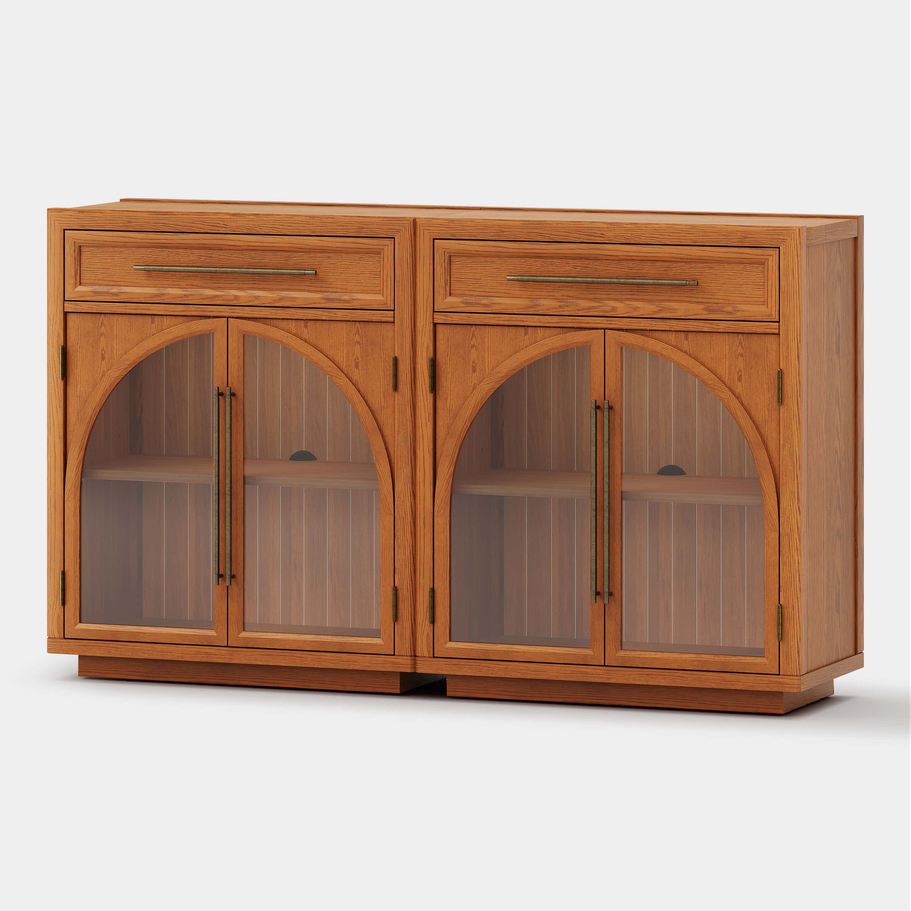 Alvar gewölbtes 64" Sideboard aus Eiche mit Schubladen (2er-Set)