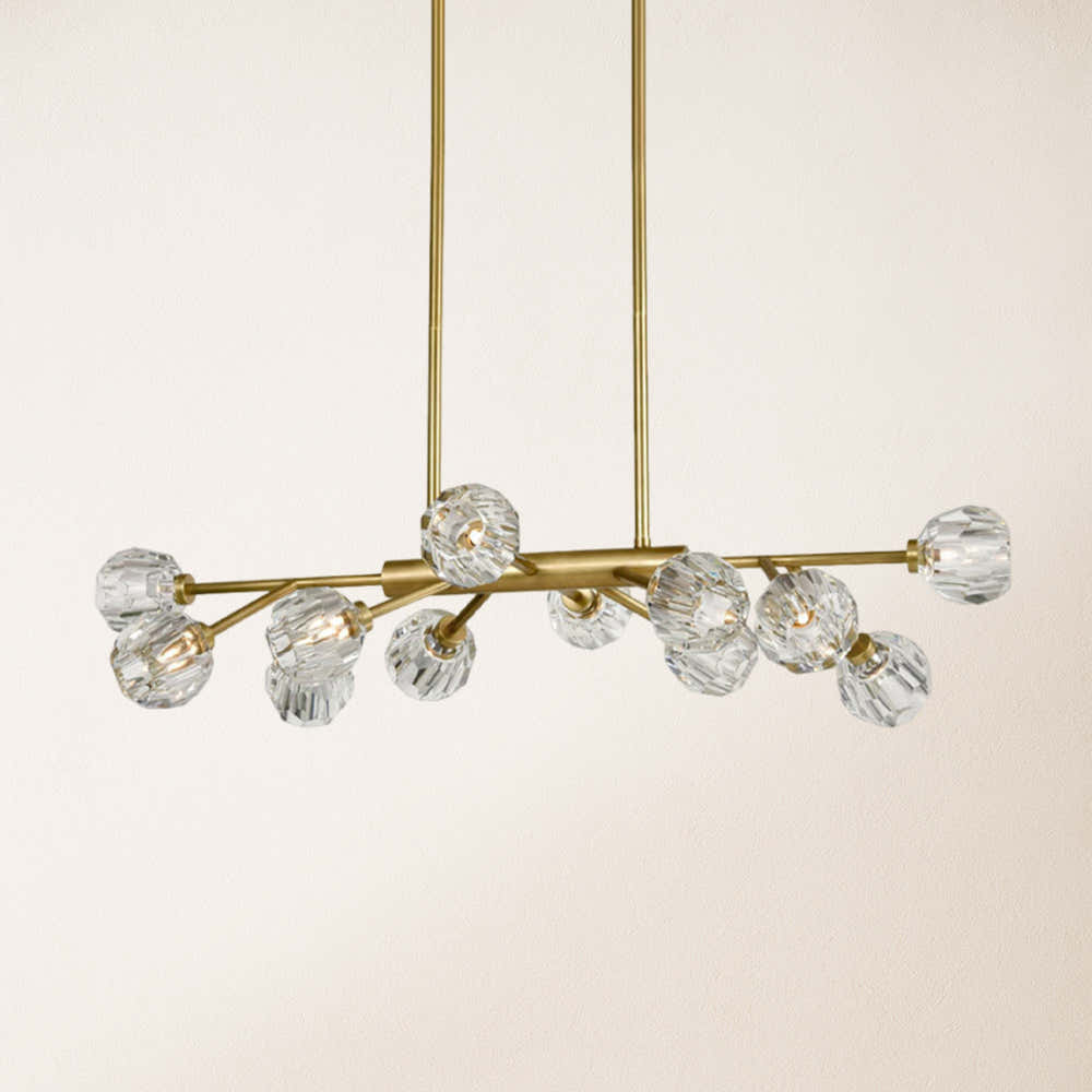Parisian Crystal Linear Chandelier 48"L