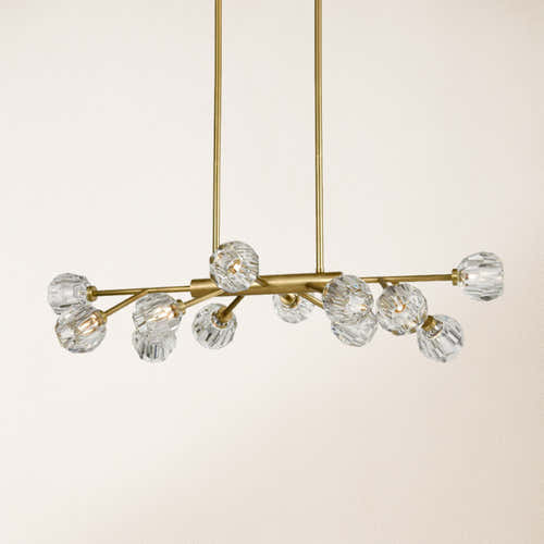 Parisian Crystal Linear Chandelier 48"L