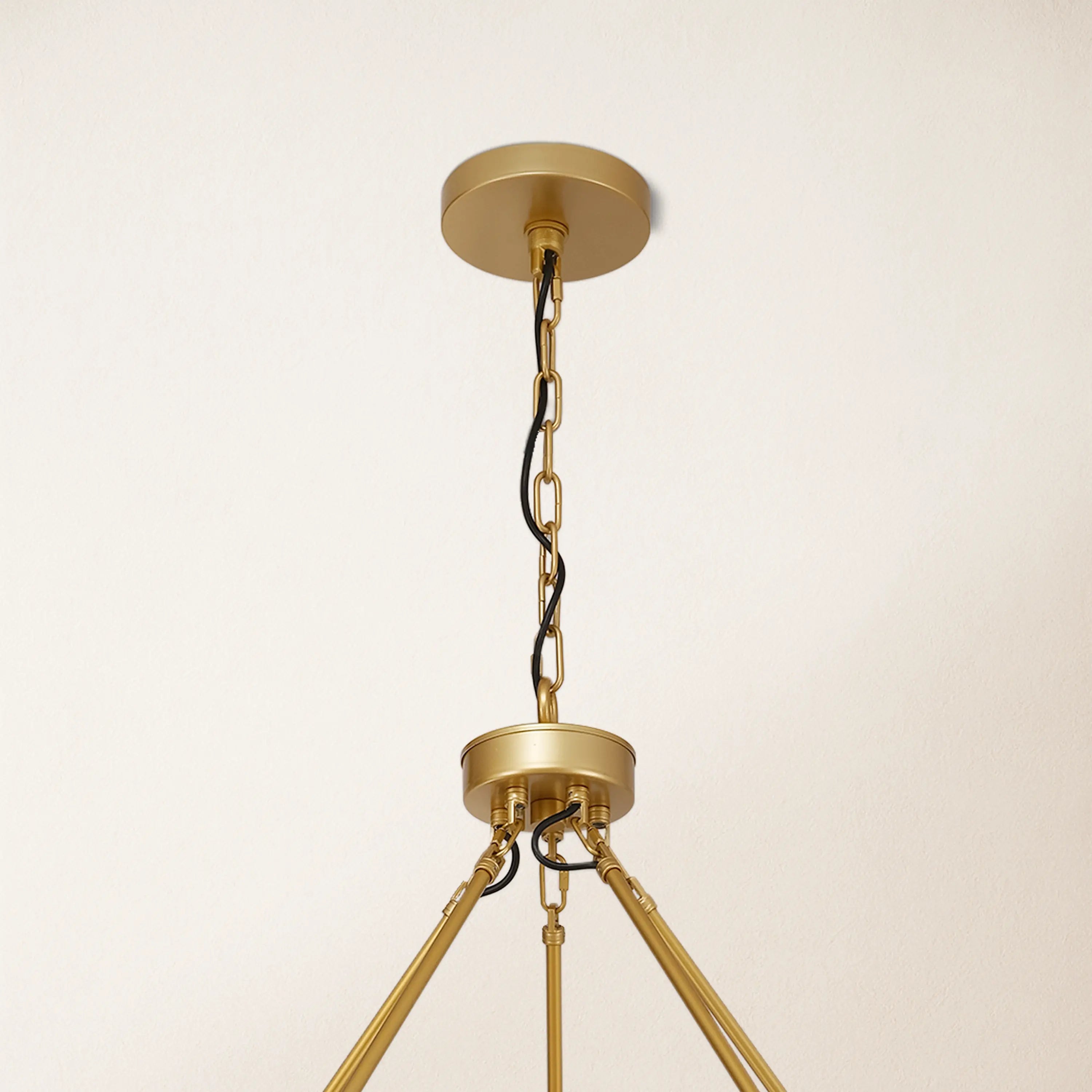 Cylora Glass Tube 2-Tier Round Chandelier 60"D#Finish_Gold