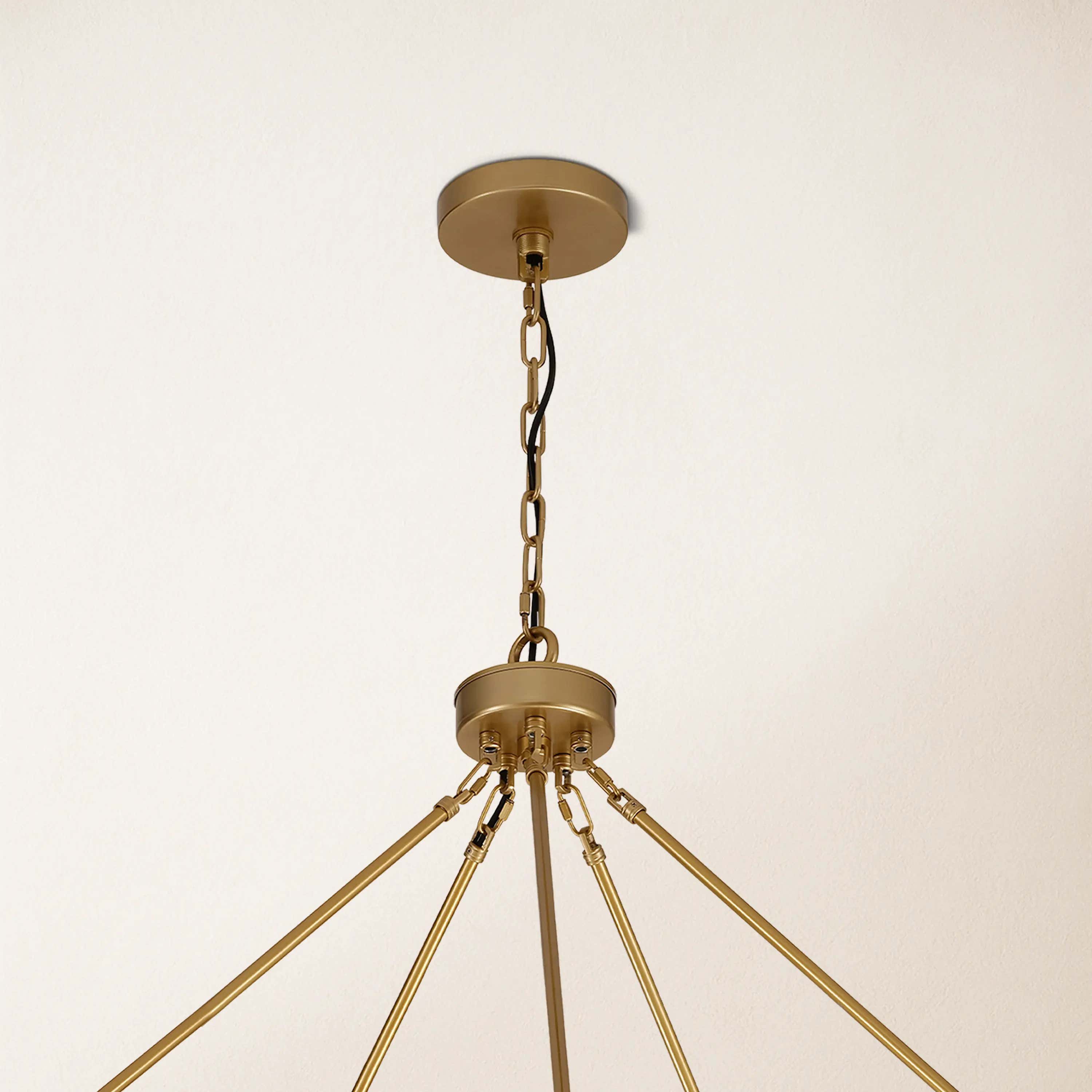 Cylora Glass Tube Round Chain Chandelier 60"D