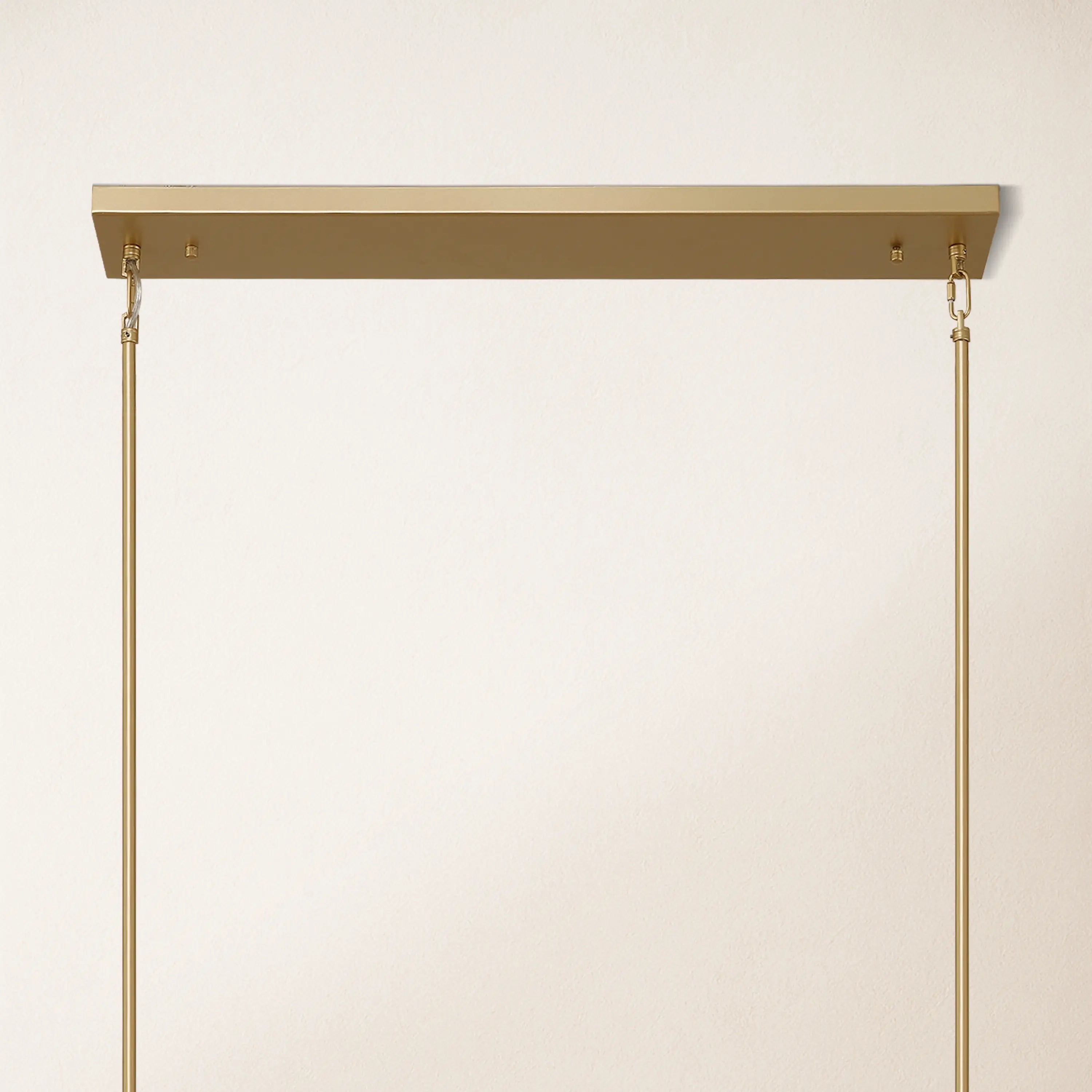 Cylora Glass Tube Rectangular Chandelier 68"W#Finish_Gold