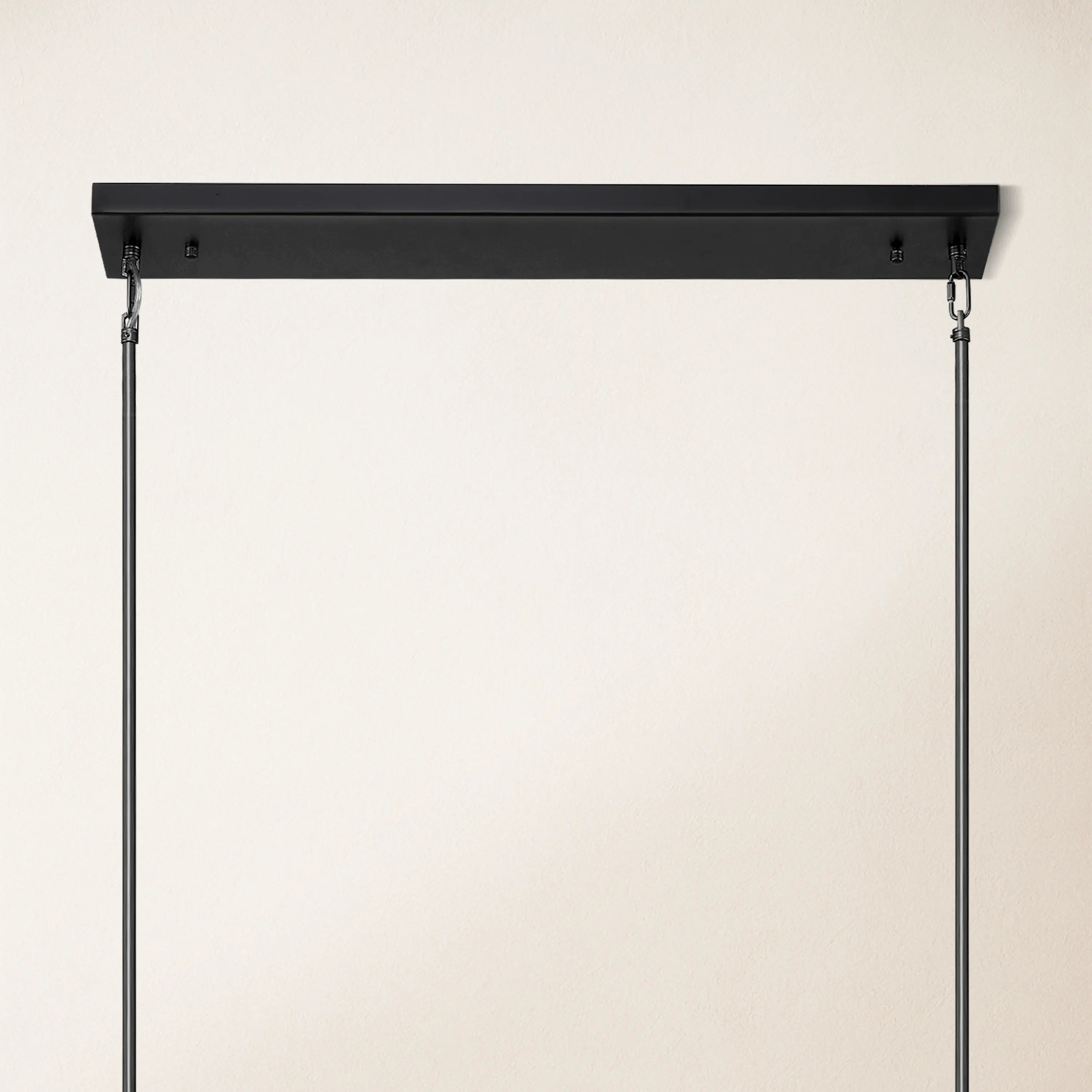 Cylora Glass Tube Rectangular Chandelier 68"W#Finish_Black