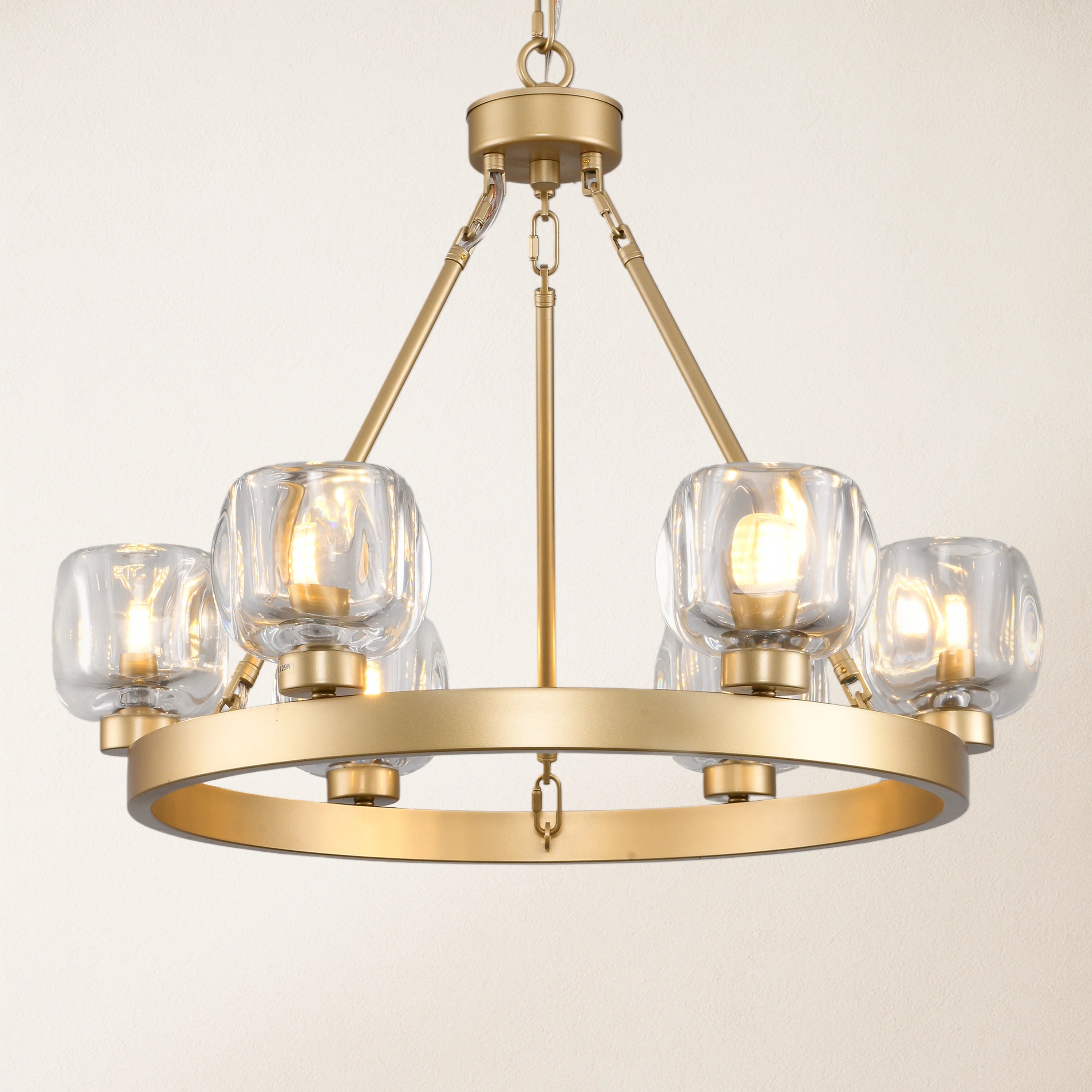 Vellum Round Chandelier 24"D#Finish_Gold