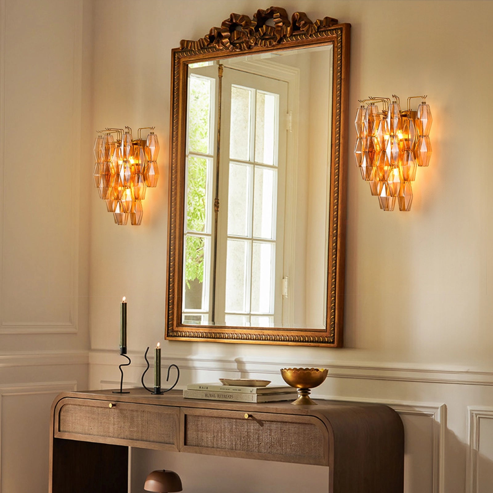 Celestial Drop Glass Wall Sconce#Finish_Gold