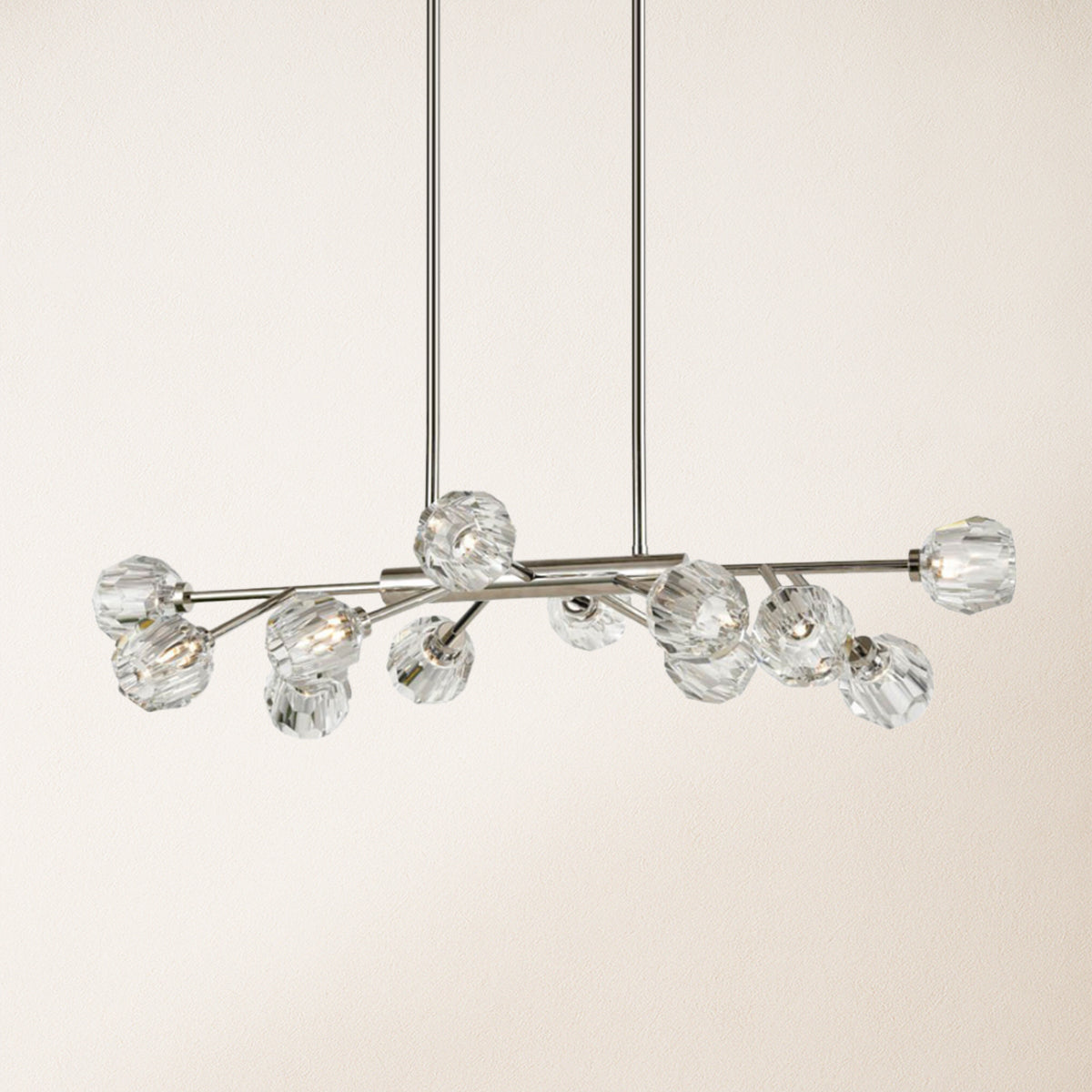 Parisian Crystal Linear Chandelier 48"L
