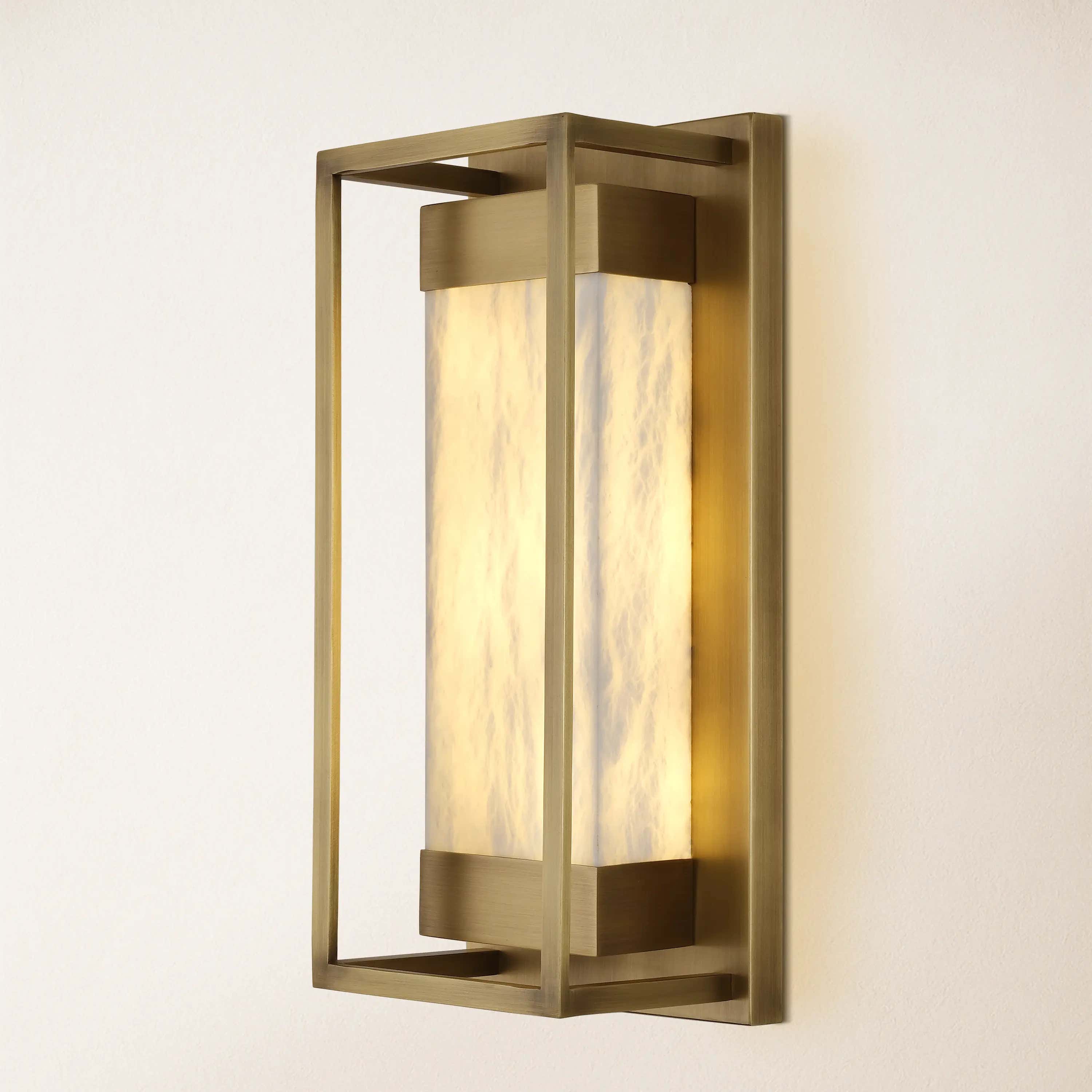 Bravura Alabaster Wall Sconce 16"H#Finish_Gold