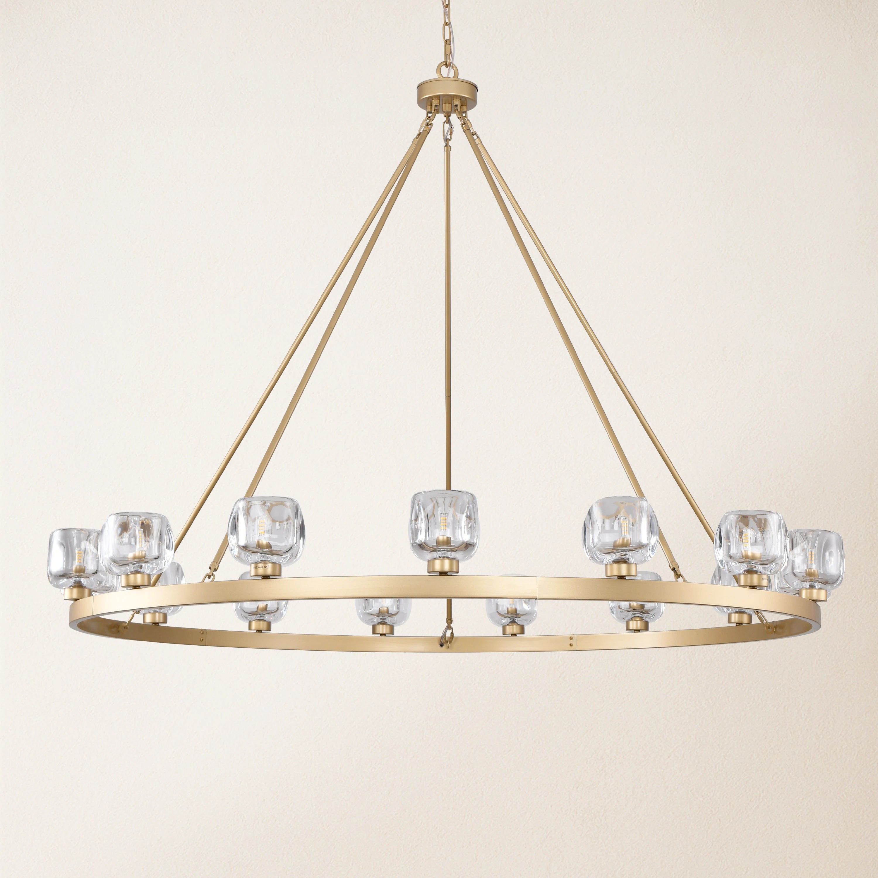 Vellum Crystal Round Chandelier 59"D#Finish_Gold