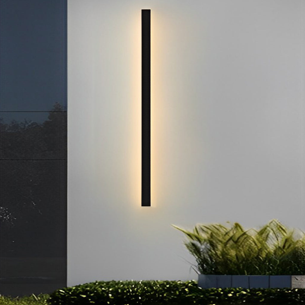Minimalistische lange lineare LED wasserdicht schwarz moderne Solar Wandleuchte Beleuchtung