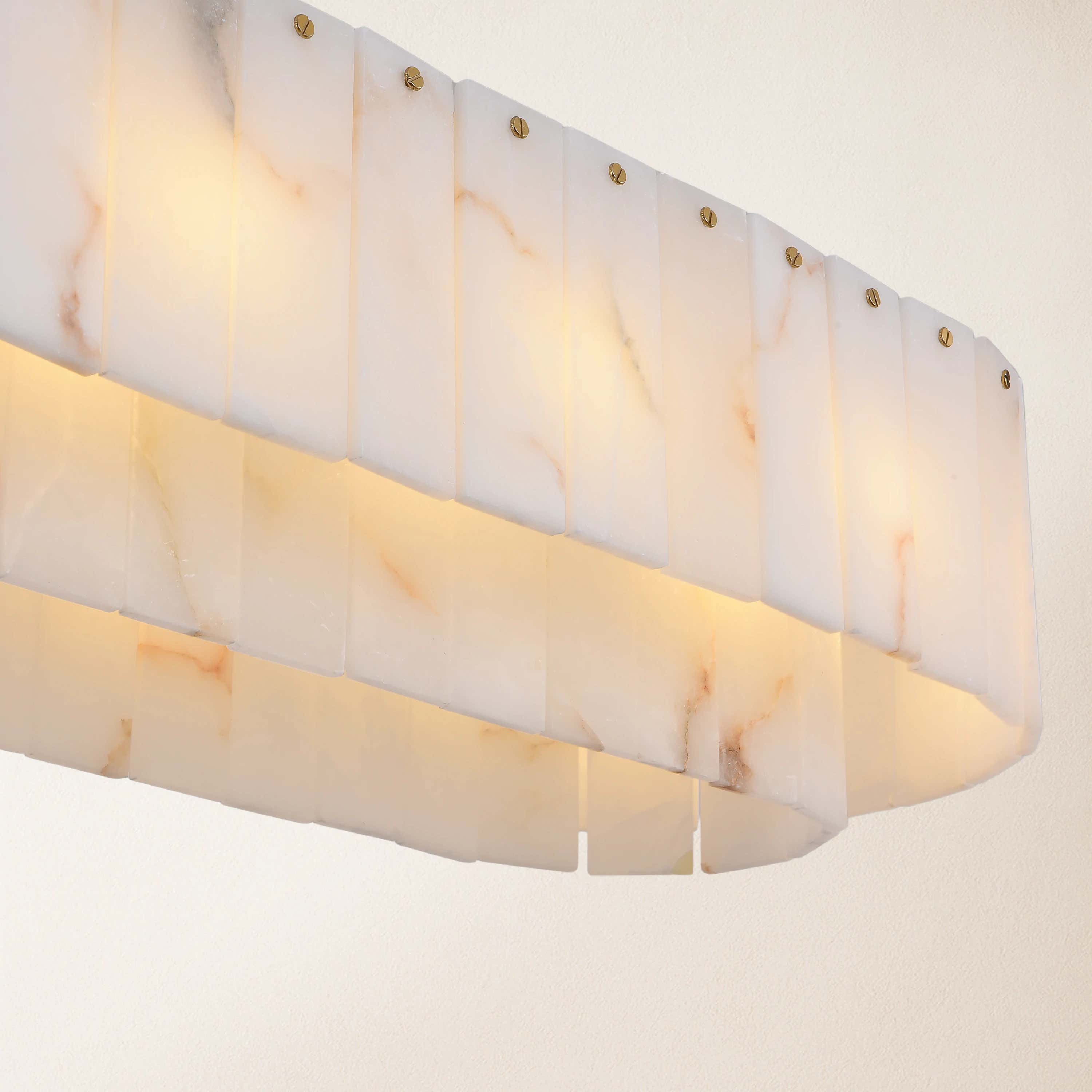 Sawyer Alabaster Oval Chandelier 40"