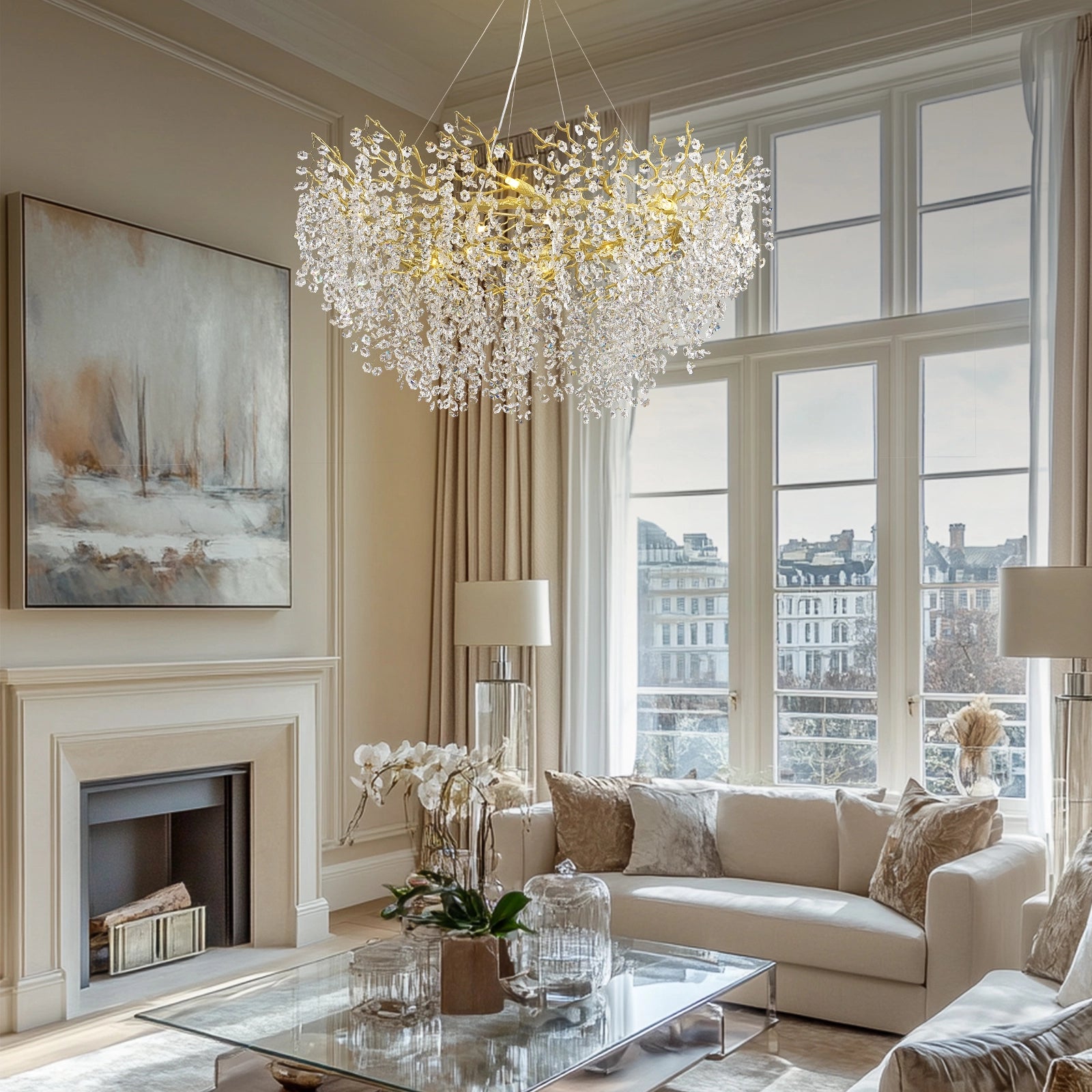 Lustre Branches Runder Kronleuchter 48"