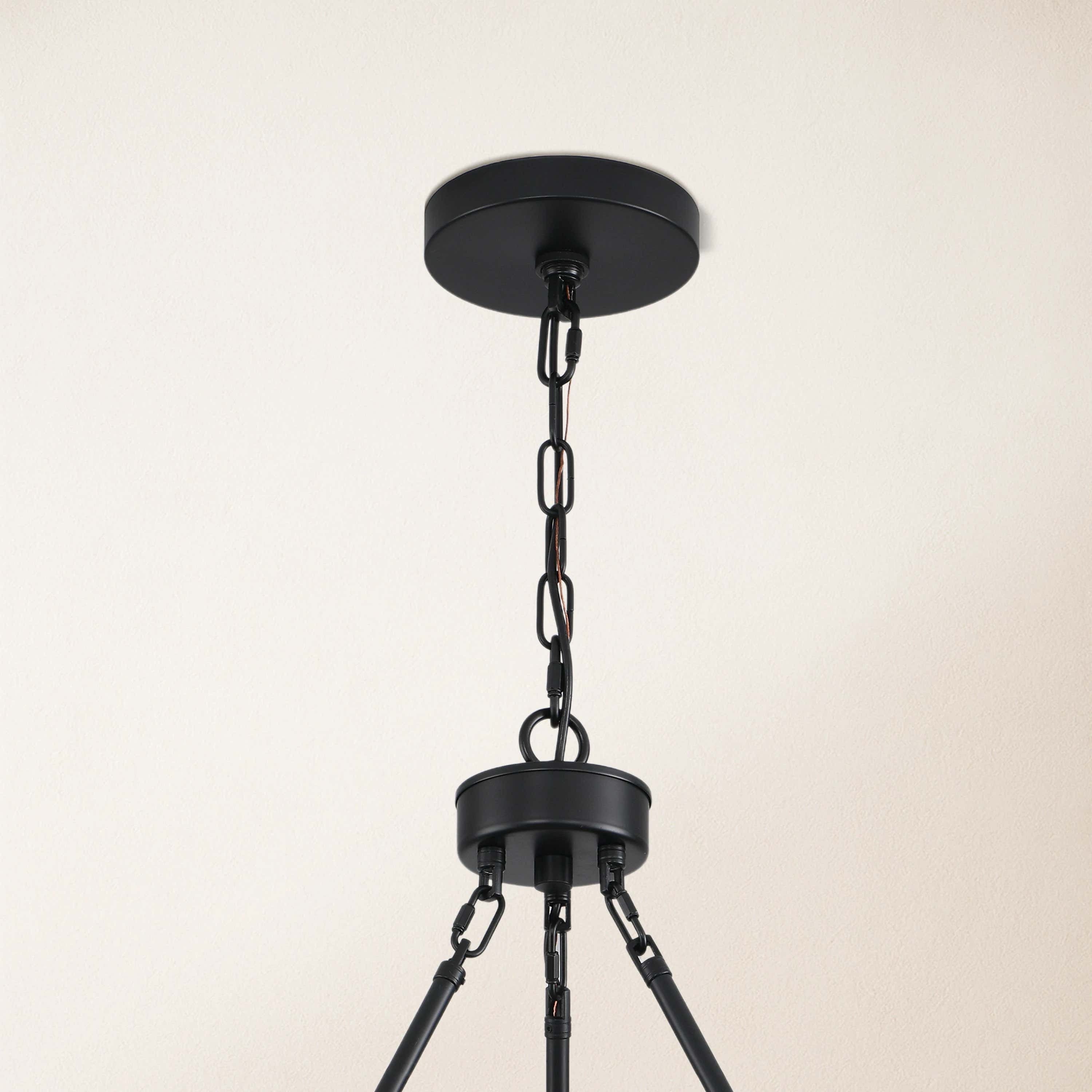Vellum Round Chandelier 36"D#Finish_Black