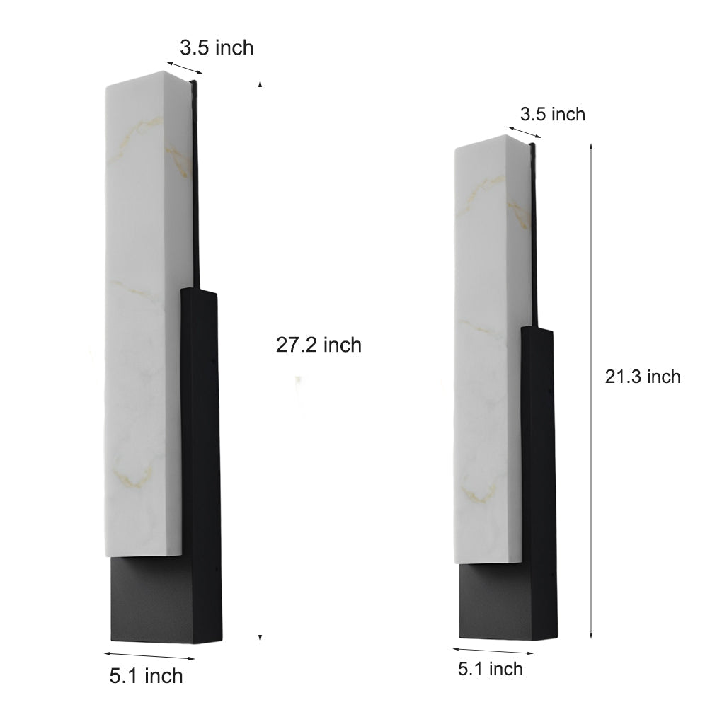 Wasserdichte LED-Wandleuchte im Marmor-Look in Schwarz