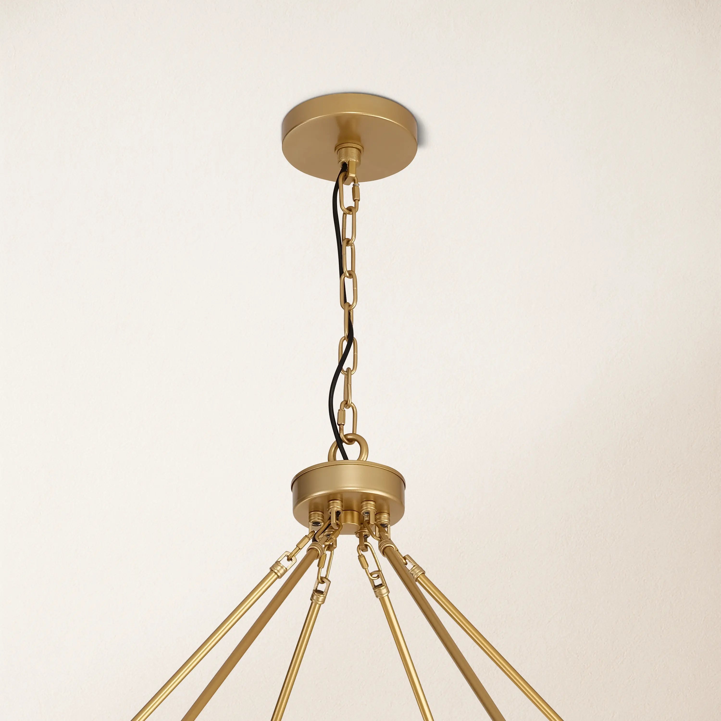 Cylora Kronleuchter mit runder Glasröhre und Kette, 178 cm