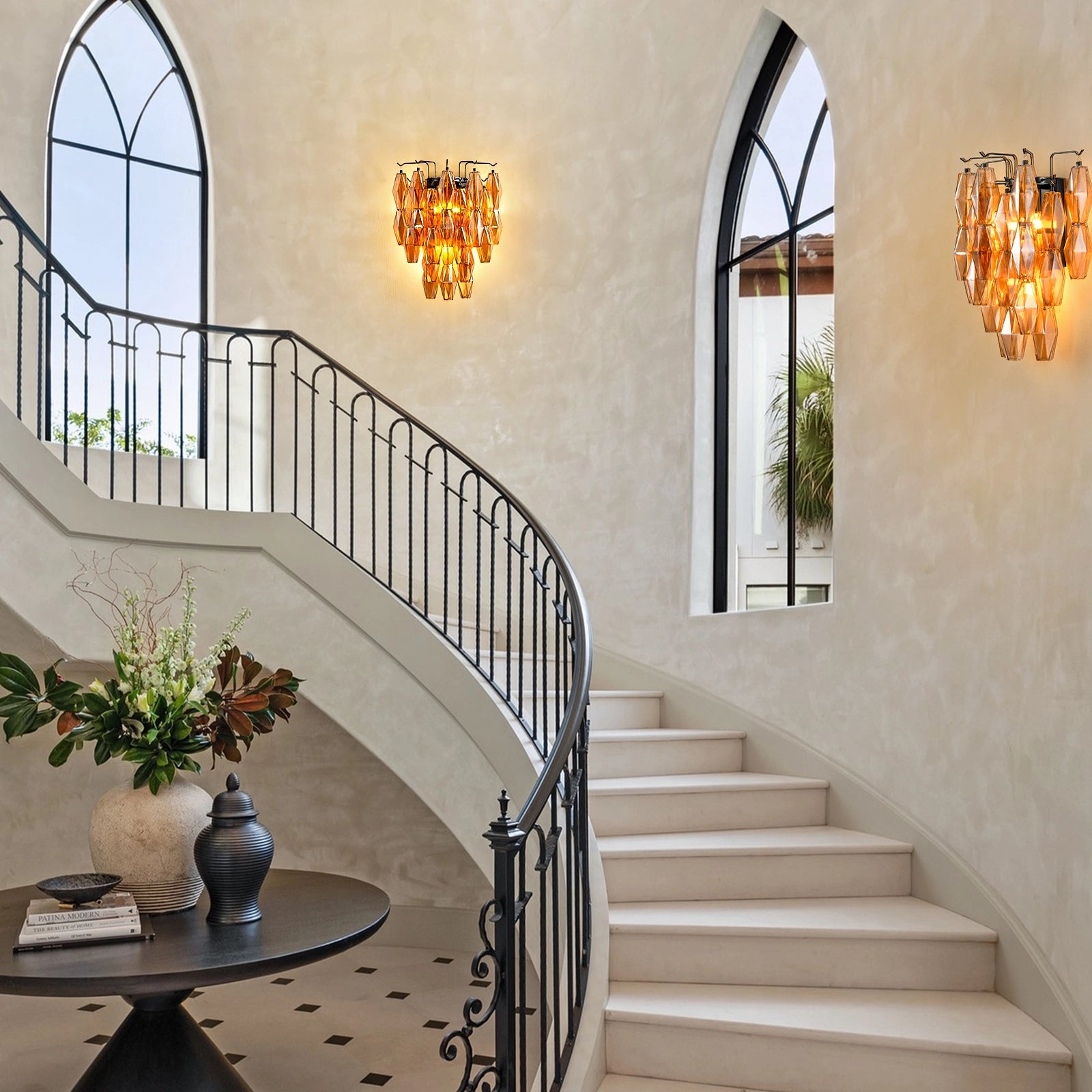 Celestial Drop Glass Wall Sconce#Finish_Black