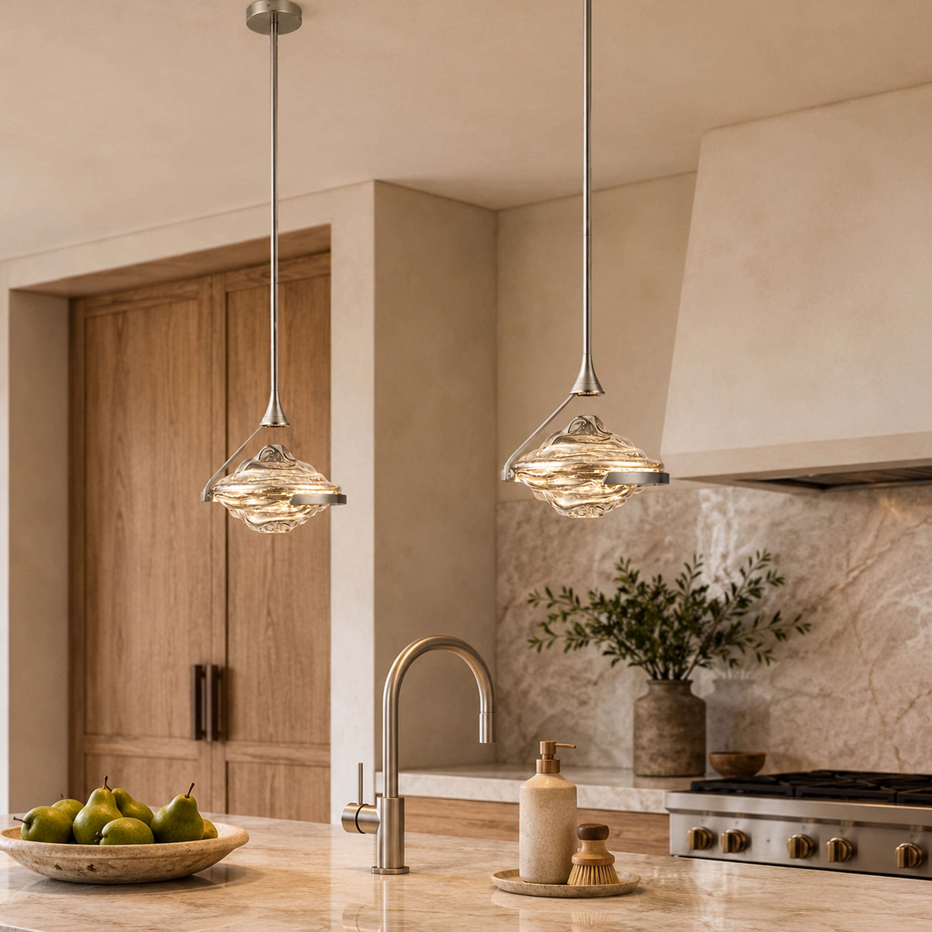 Rivelia Glass Wavy Pendant Light