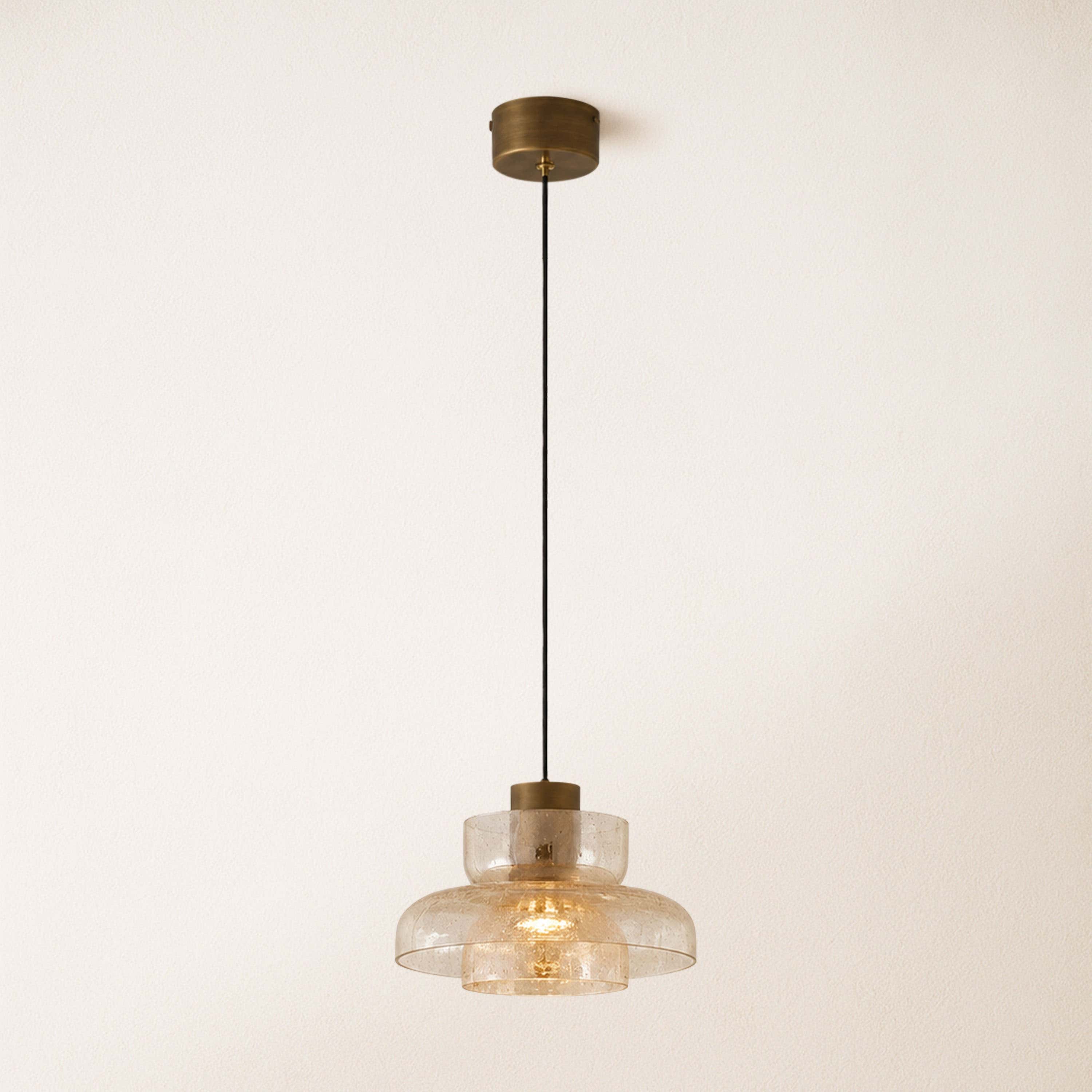 Zendria Crackle Glass Pendant Light