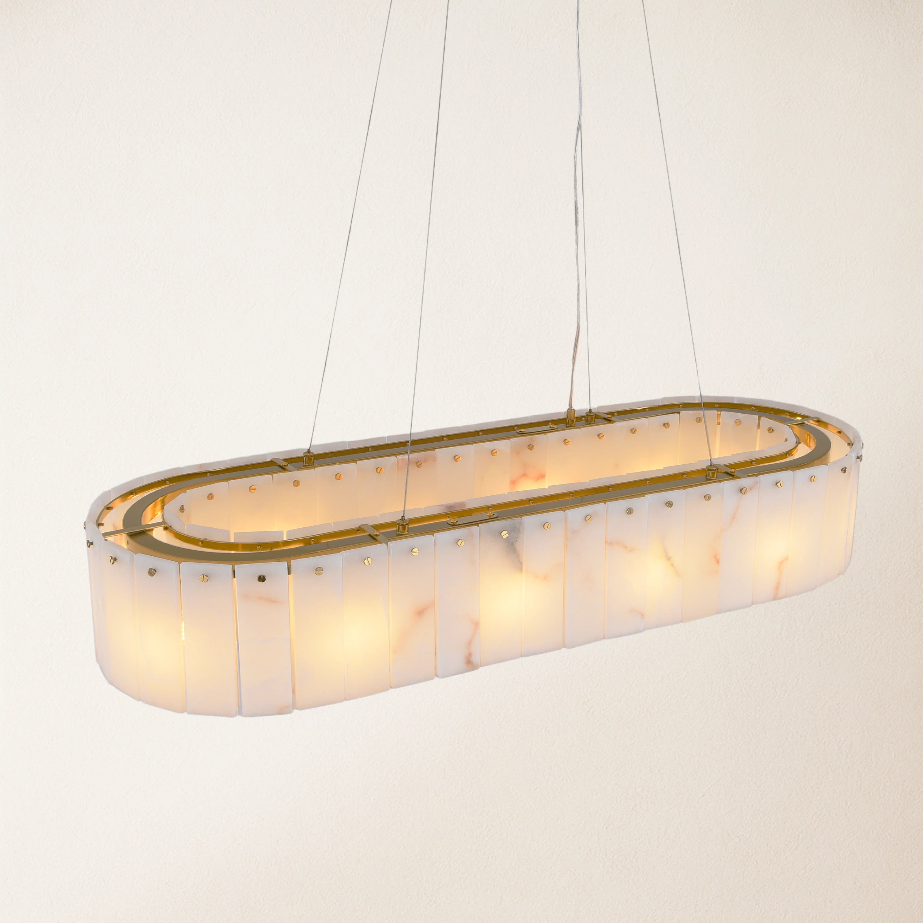 Ovaler Kronleuchter Sawyer Alabaster, 40 Zoll