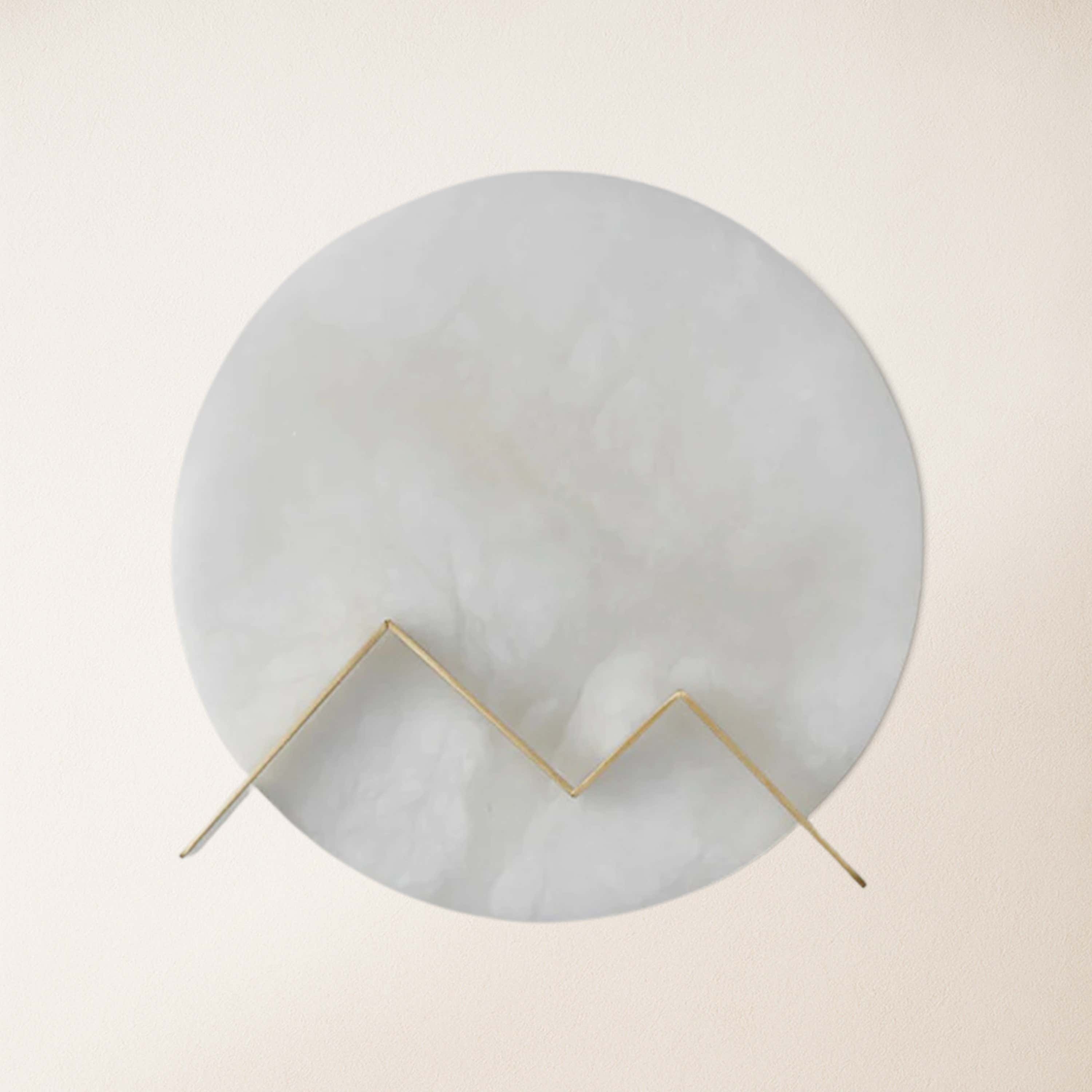 M Letter Alabaster Dish Wall Sconce 7.9"D