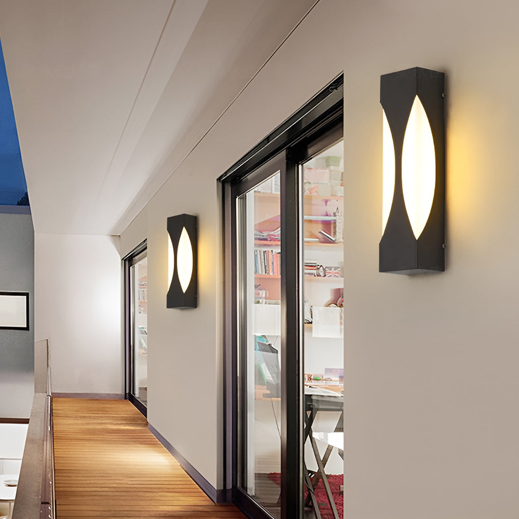 Kreative rechteckige wasserdichte LED-schwarze moderne Außenwandleuchte